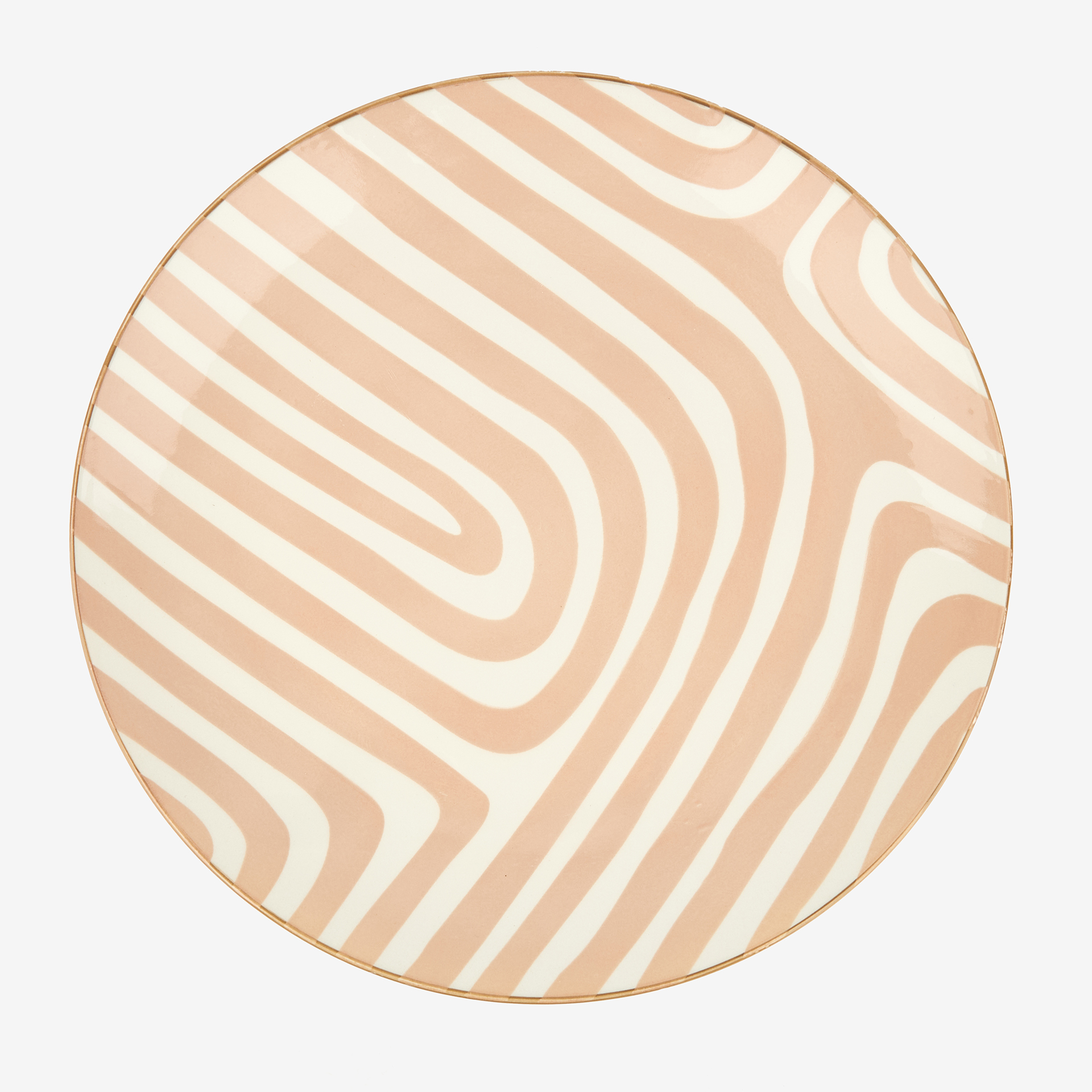 Vajilla de porcelana de 18 piezas estampado beige Aberin