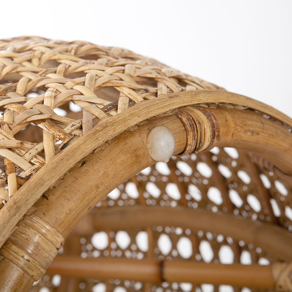 Mesa auxiliar de rat&aacute;n natural &Oslash;45x40cm