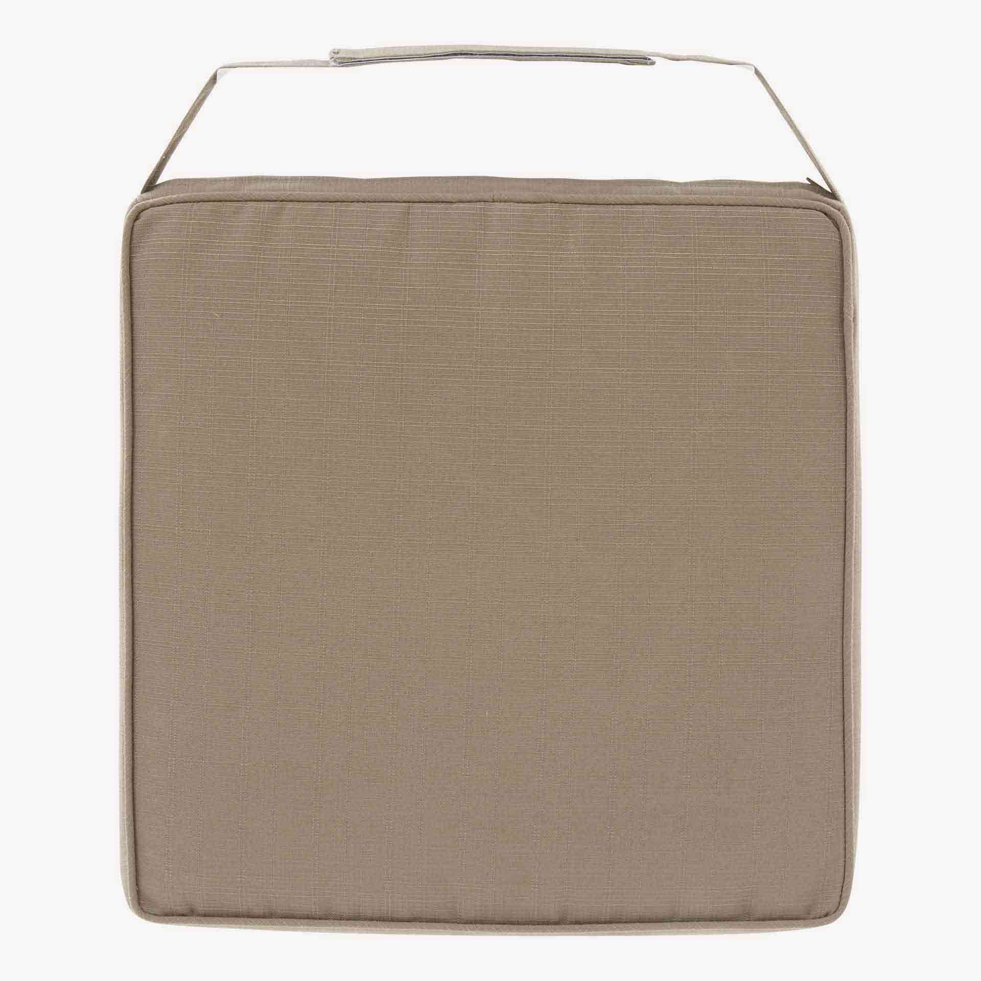 Cojin para silla de jard&iacute;n con velcro caf&eacute; Kairo 40x40cm