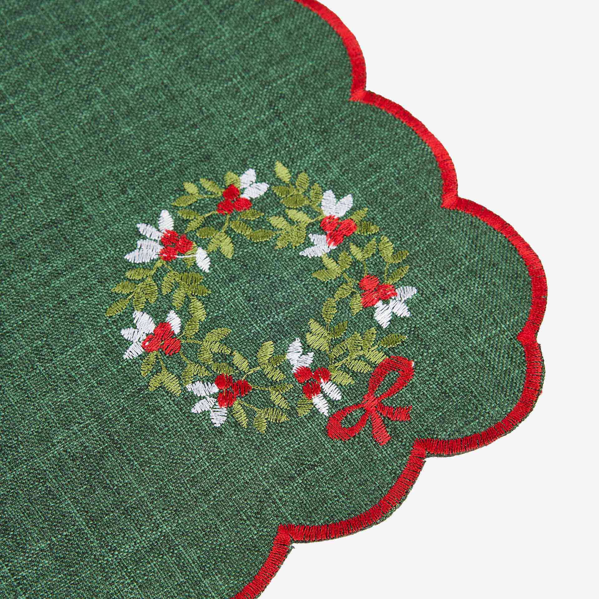 Mantel individual verde Corona Acebo 30x45 Clau&Chloe