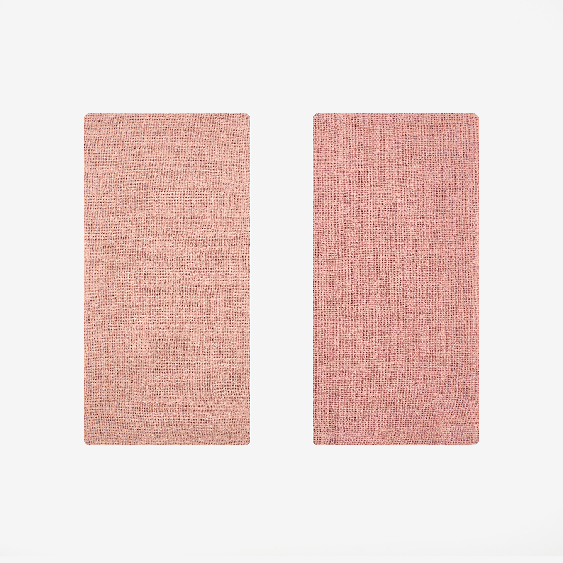 Set de 2 servilletas rosa pespunte lila Arosa 43x43cm