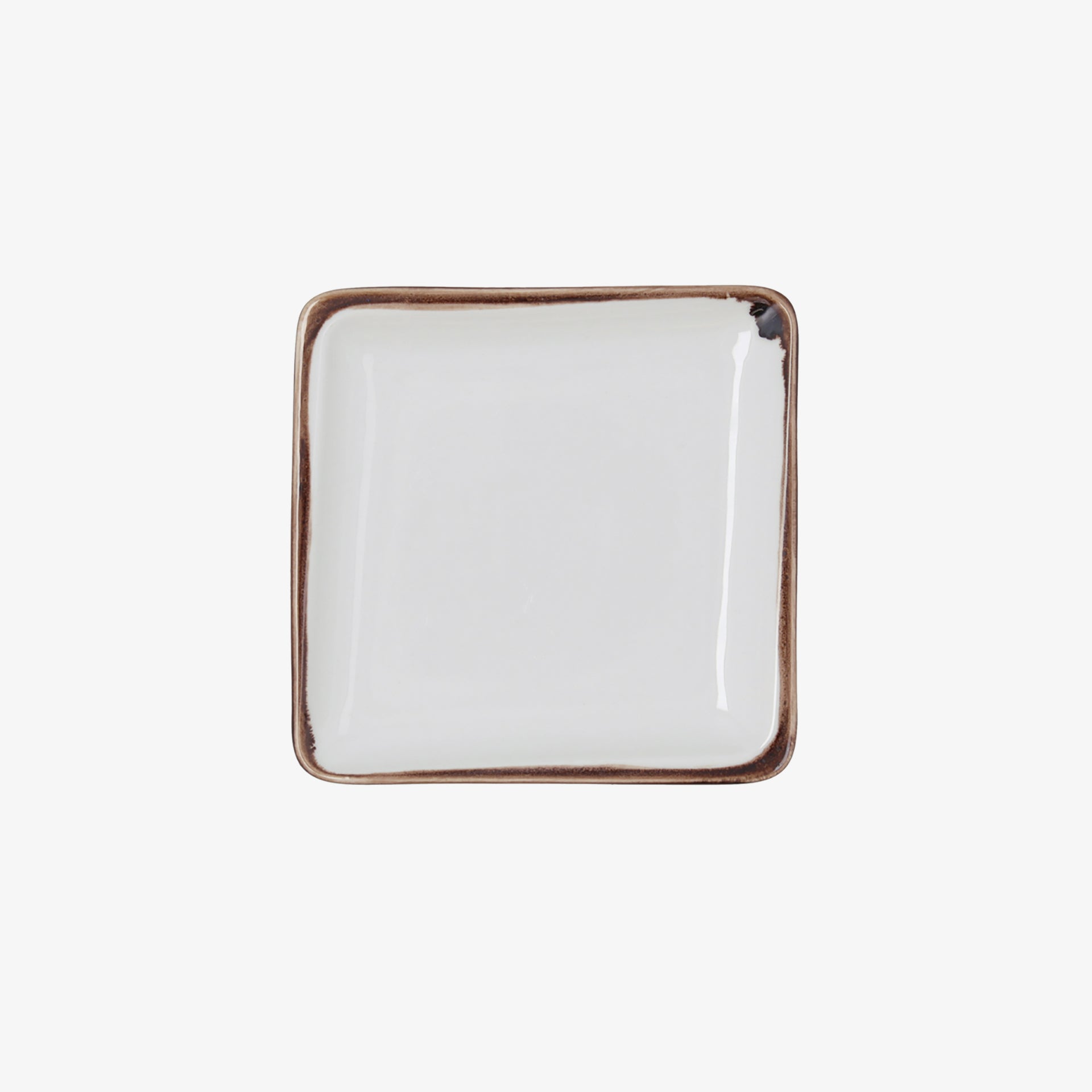 Bandeja cuadrada blanca de porcelana Pietra 15x15cm