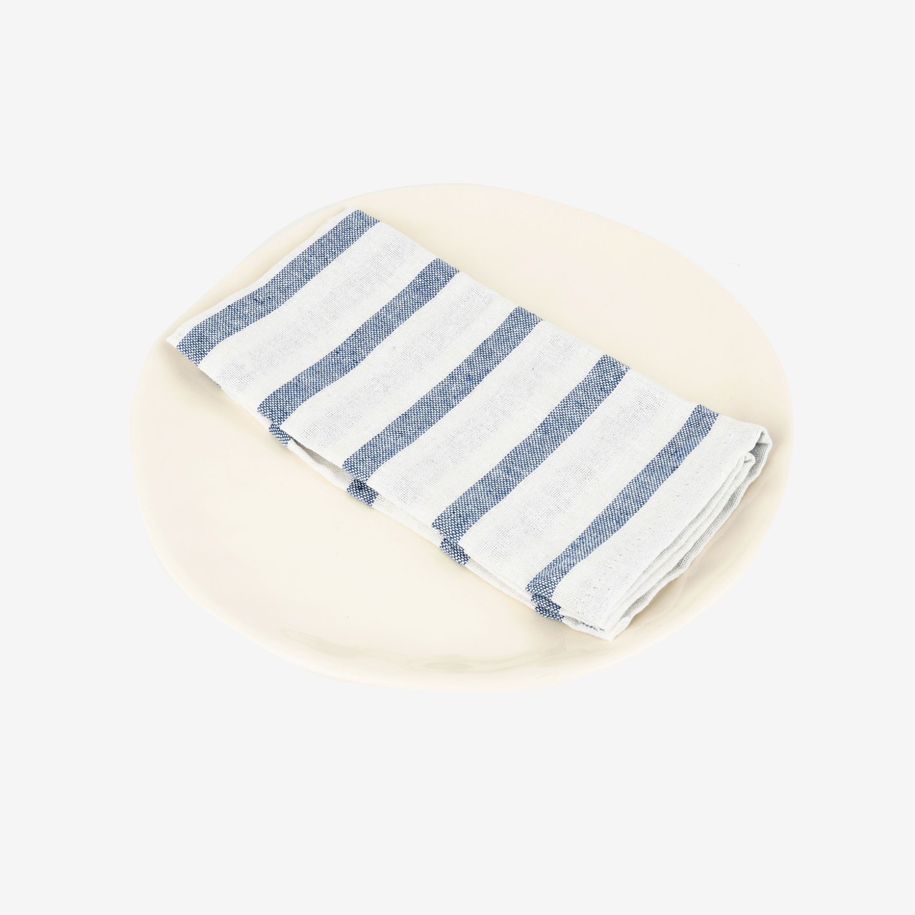 Set de 2 servilletas de algod&oacute;n con rayas azules Maya 43x43cm