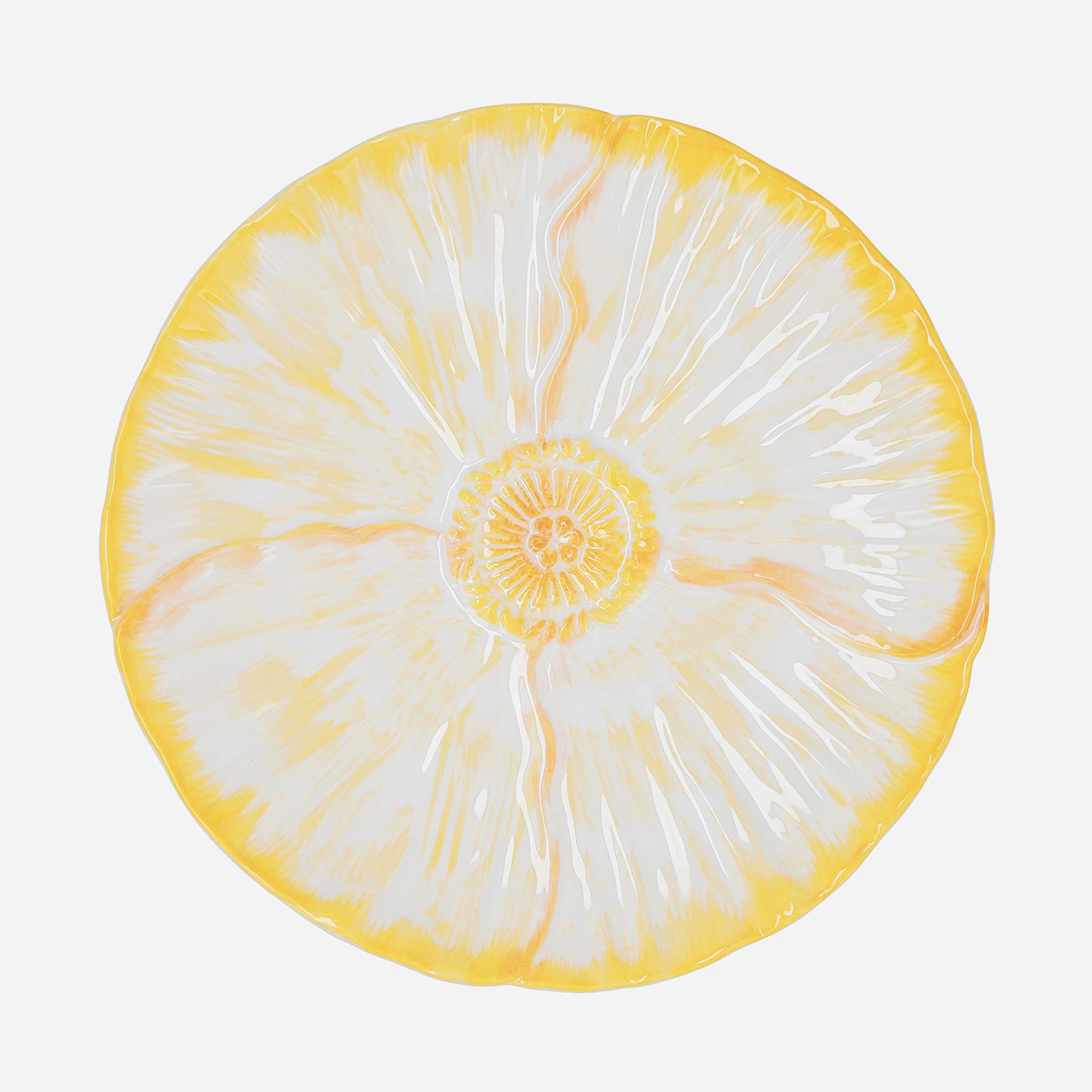 Plato de flor amarillo de porcelana Pomera 21cm