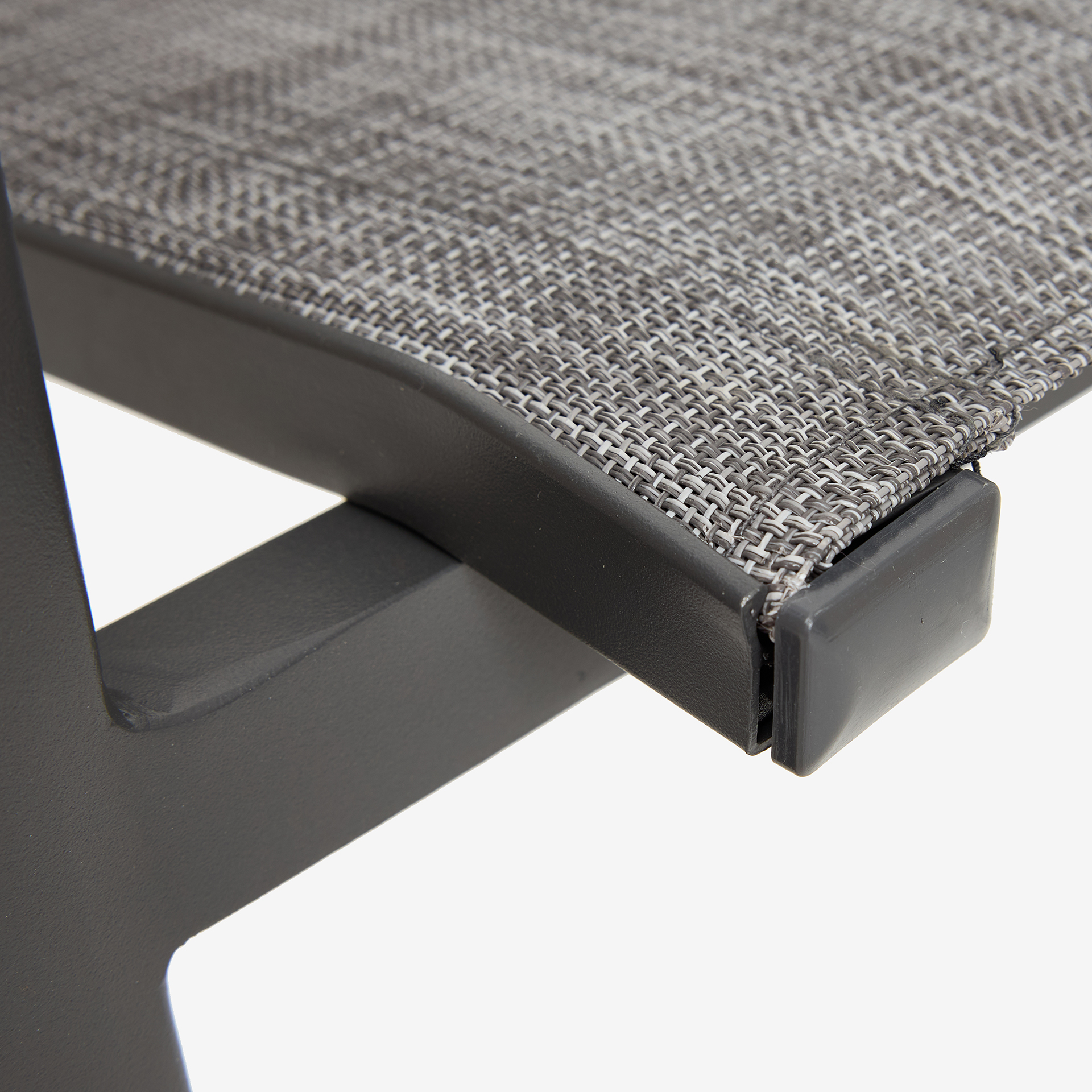 Silla de jardín apilable de aluminio y textilene gris 58x65x91,5cm