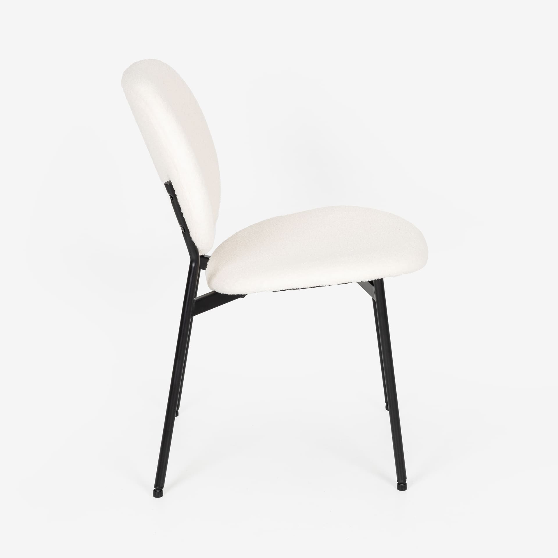 Silla de comedor de borreguito beige Karina 46x60x82cm Clau&Chloe