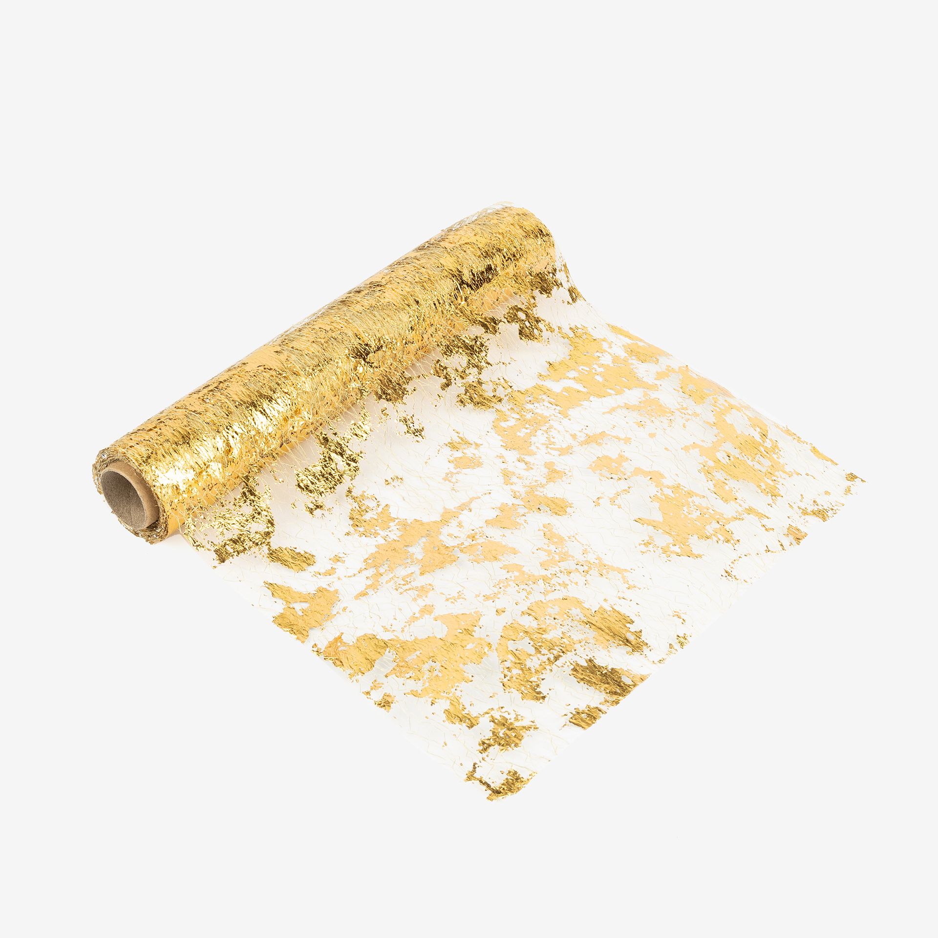 Camino de mesa de polyester dorado 5m