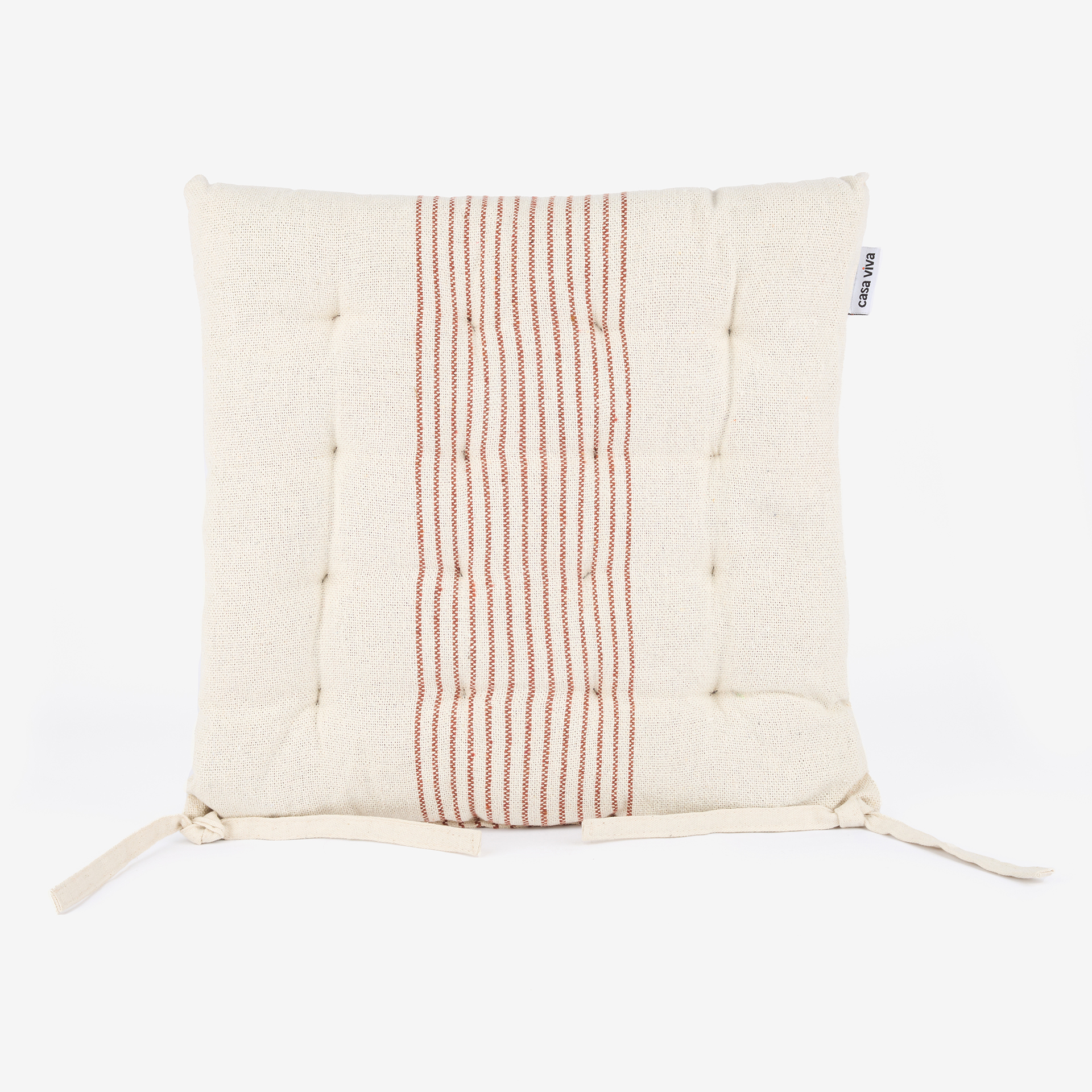 Cojín de silla de algodón rayas cobre Stripes 40x40cm