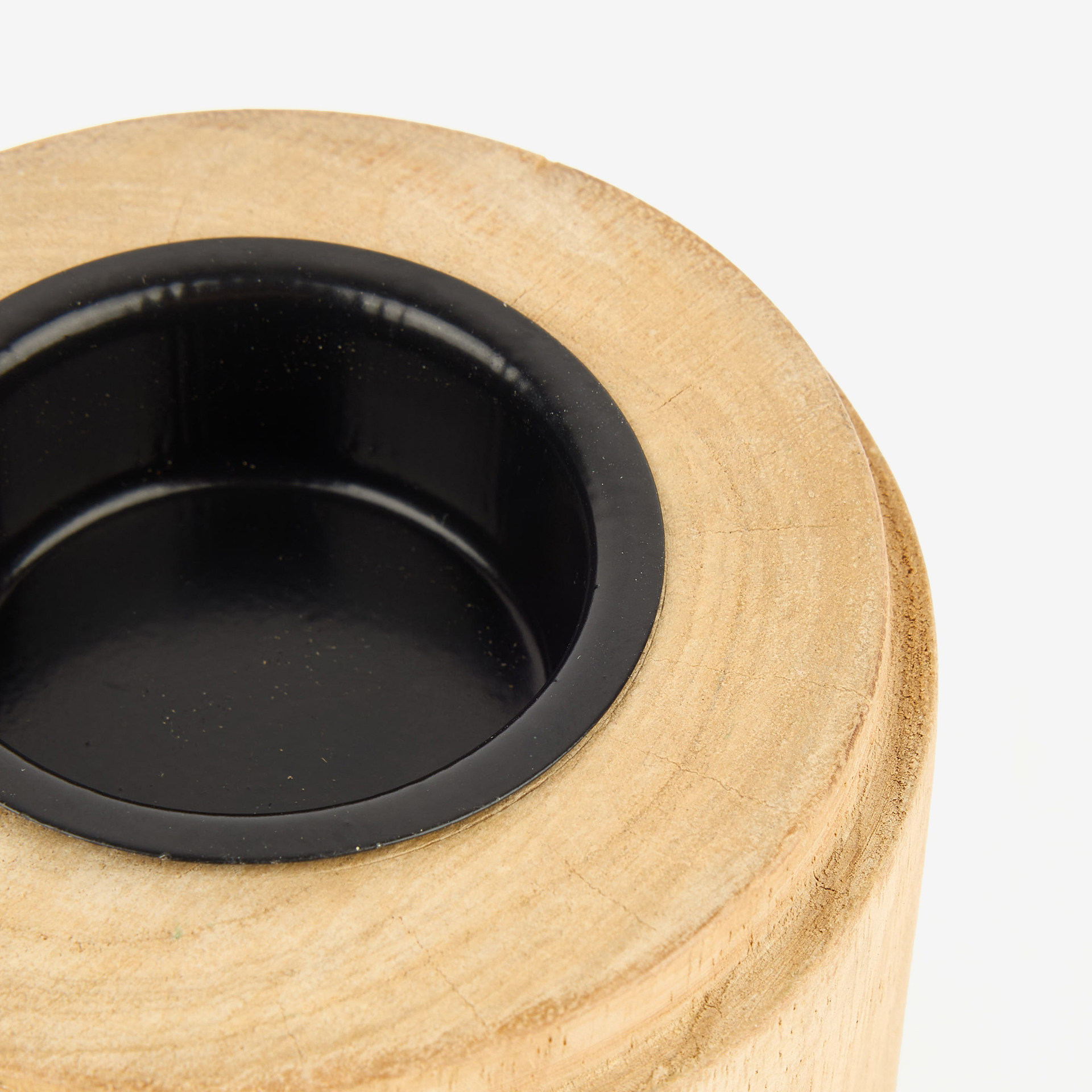 Portavelas de madera Ø9x15cm