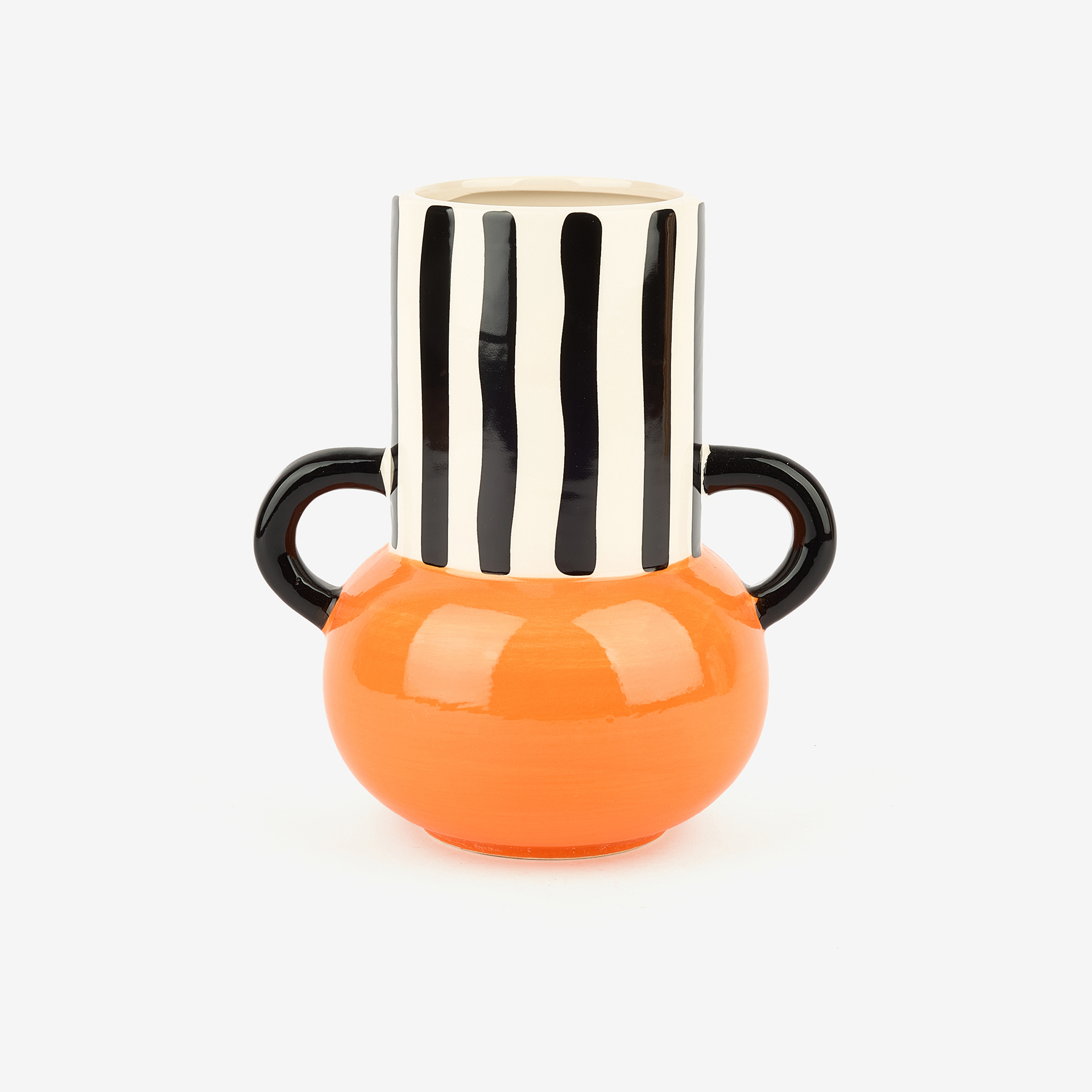 Jarrón de cerámica rayas Gadiel 18cm