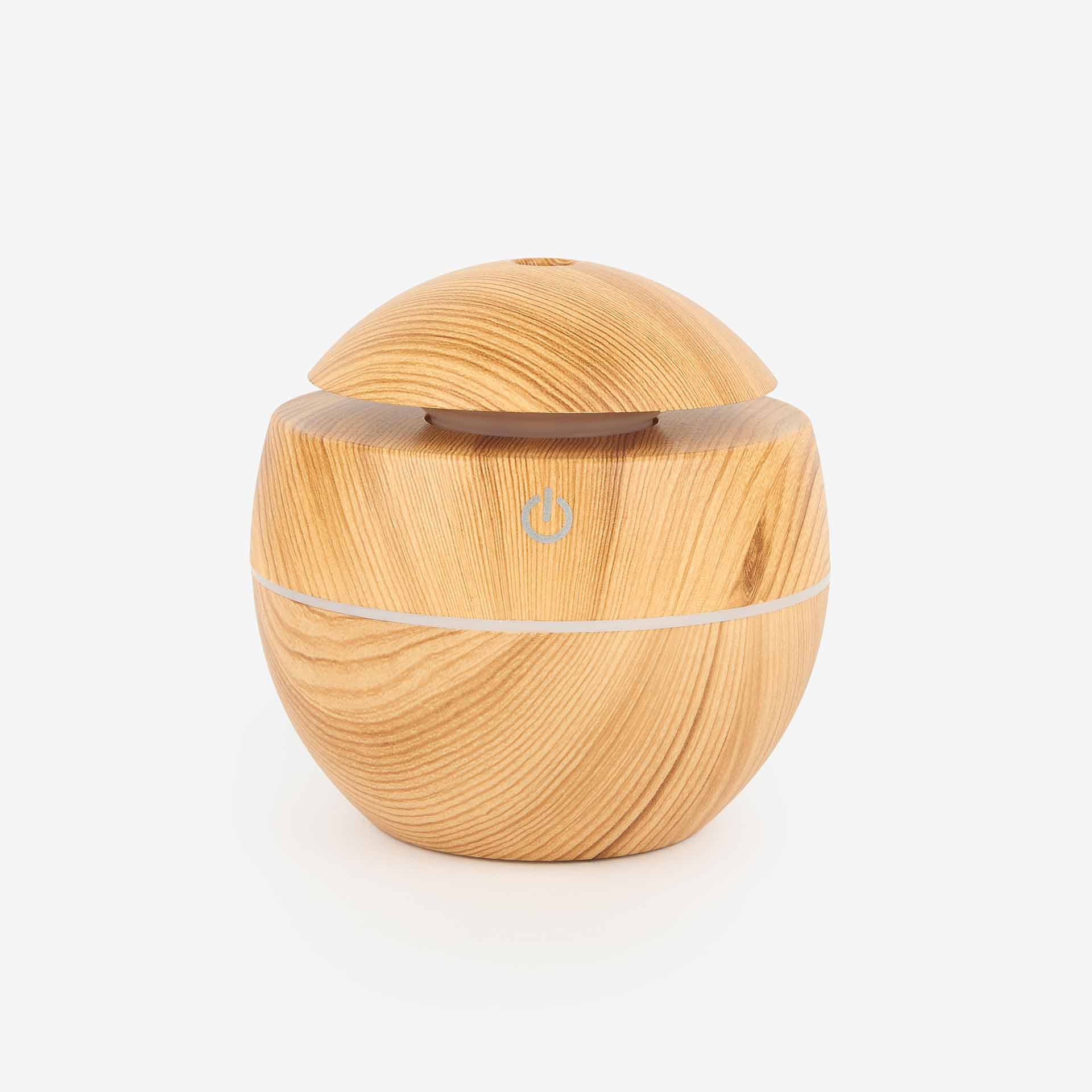 Humidificador madera carga USB y color LED