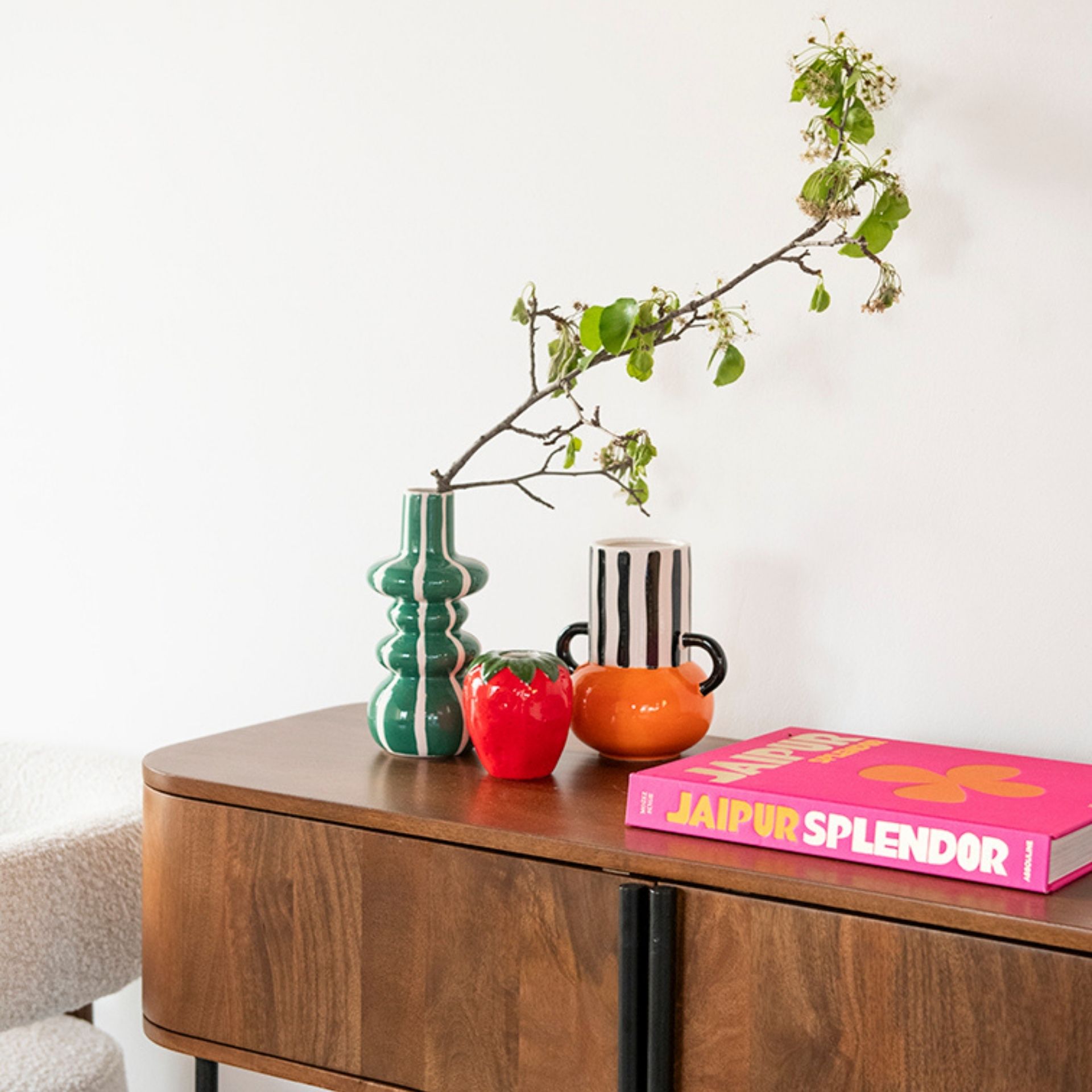 Consola de madera de mango Hulta 110x40x80cm