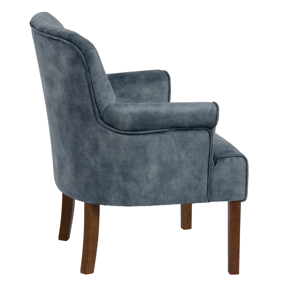 Butaca efecto velvet azul Seran 77x64x88cm