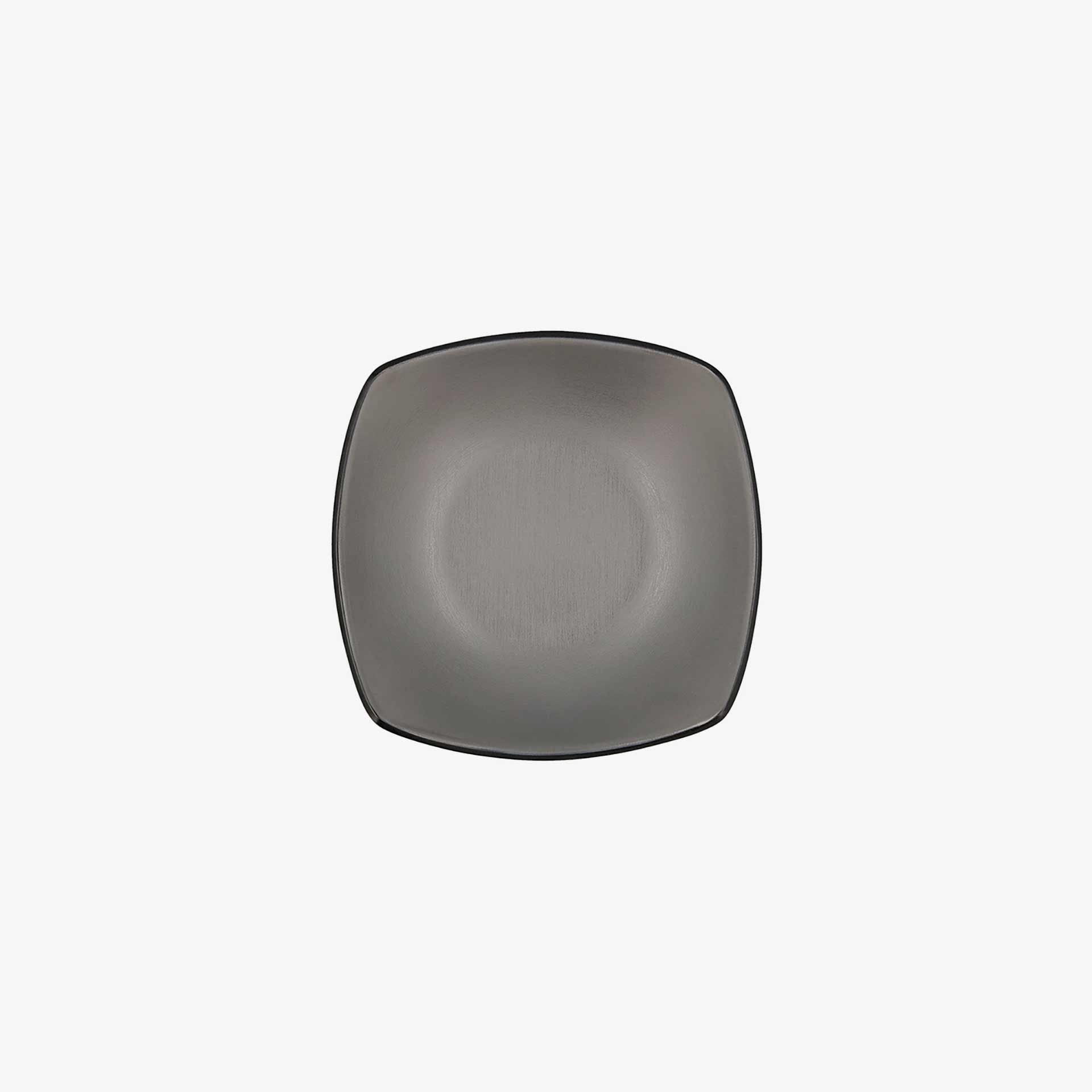 Bol cuadrado de melamina gris y negro Gio 15cm