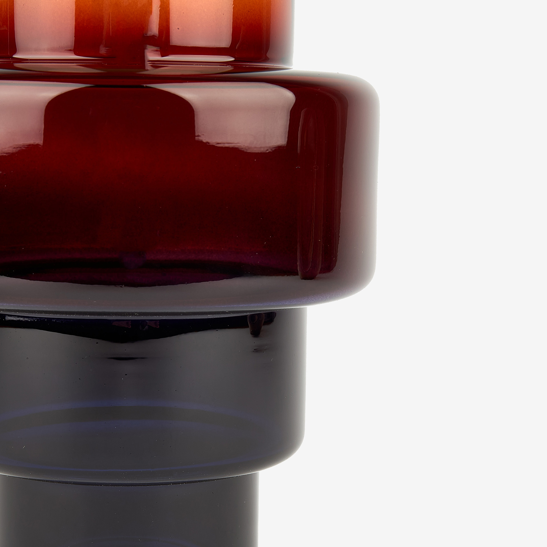 Jarrón de cristal ámbar Ø12x24cm