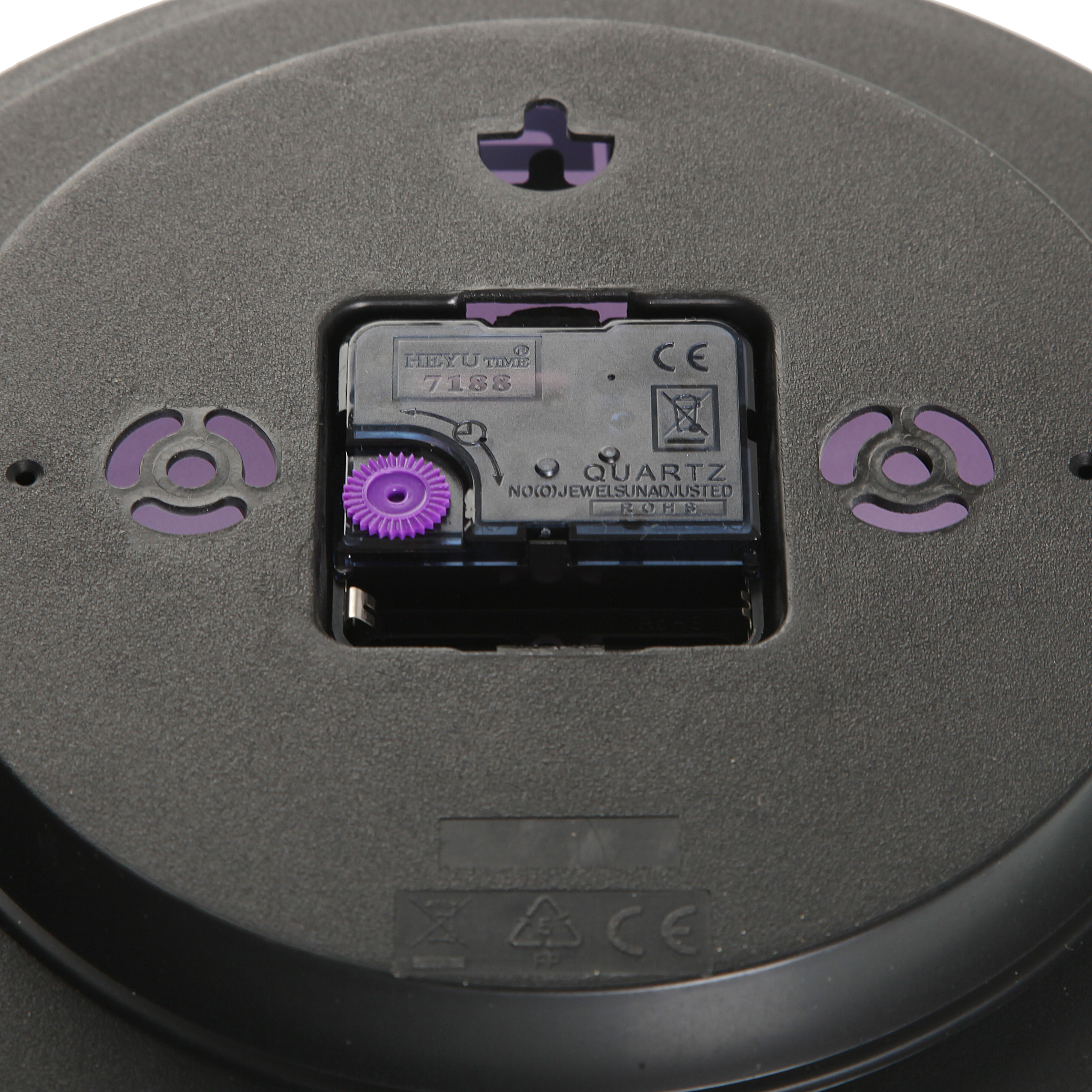 Reloj de pared plástico plateado Ø25