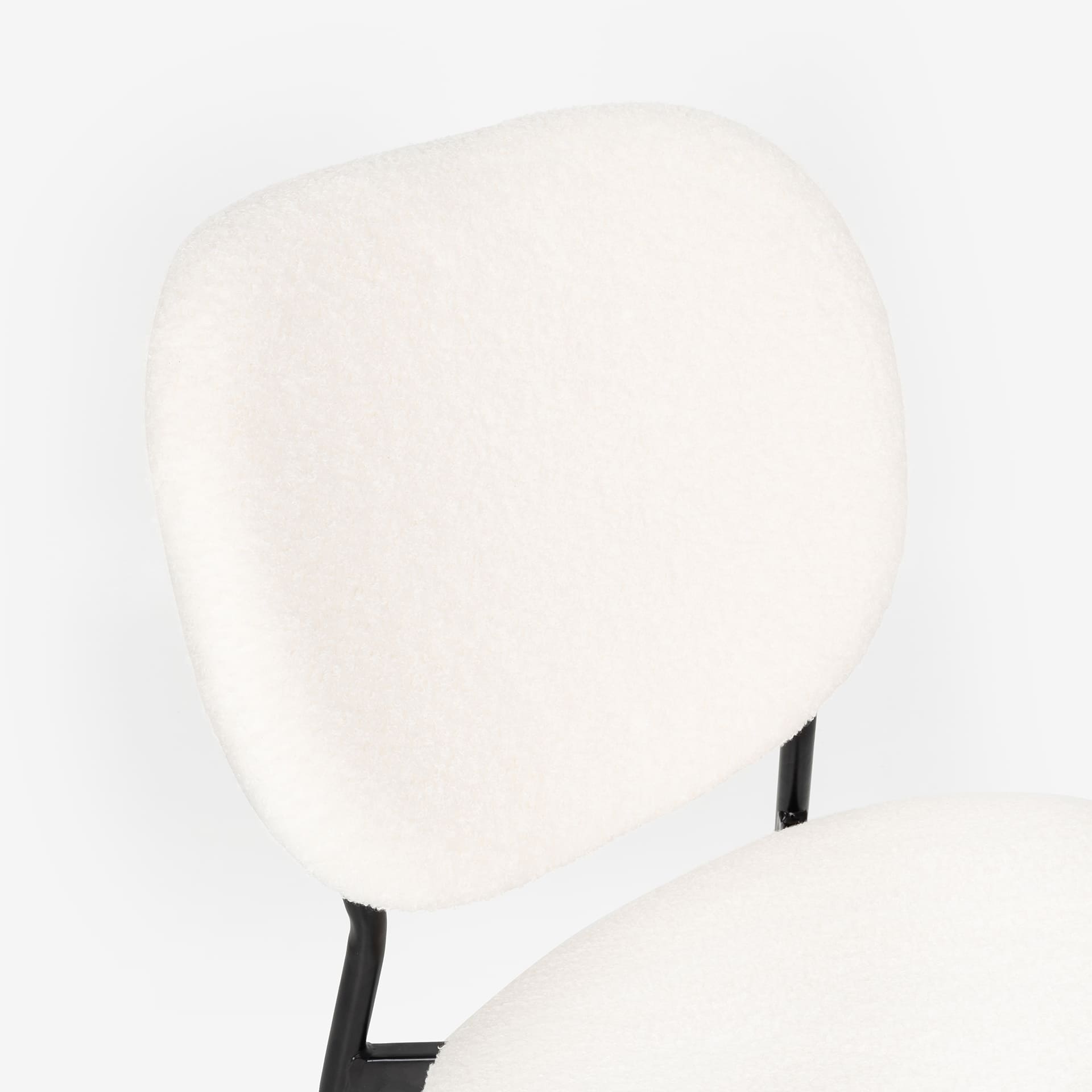 Silla de comedor de borreguito beige Karina 46x60x82cm Clau&Chloe