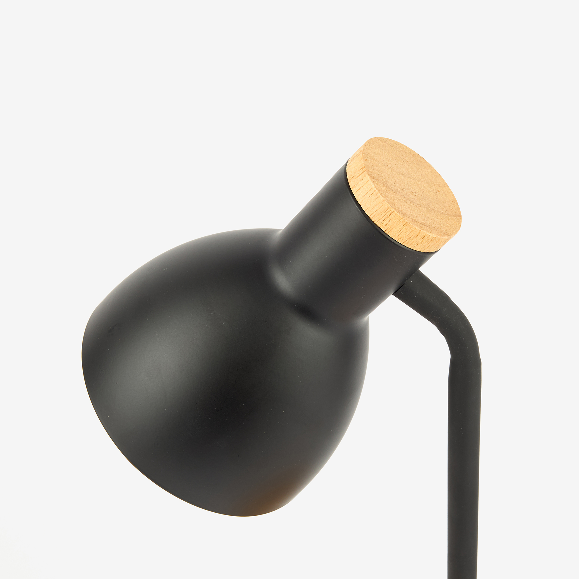 L&aacute;mpara de mesa negra de metal y madera Flexo &Oslash;14x36cm