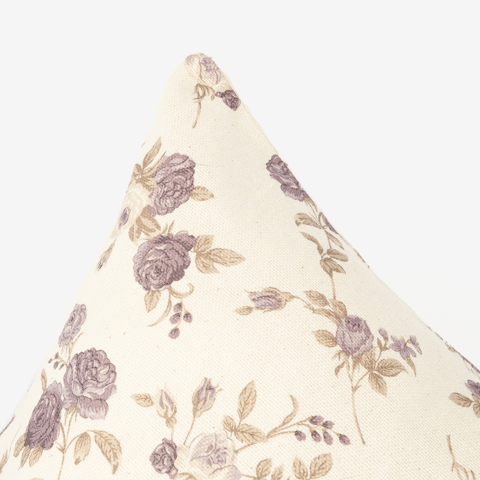 Funda de coj&iacute;n de algod&oacute;n reciclado floral morado 45x45cm