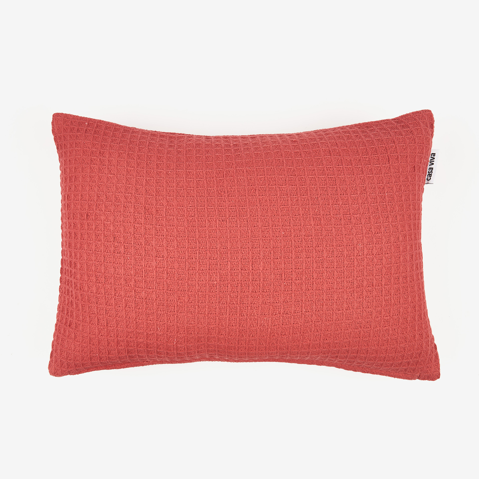 Funda de coj&iacute;n de algod&oacute;n vino Waffle 30x45cm