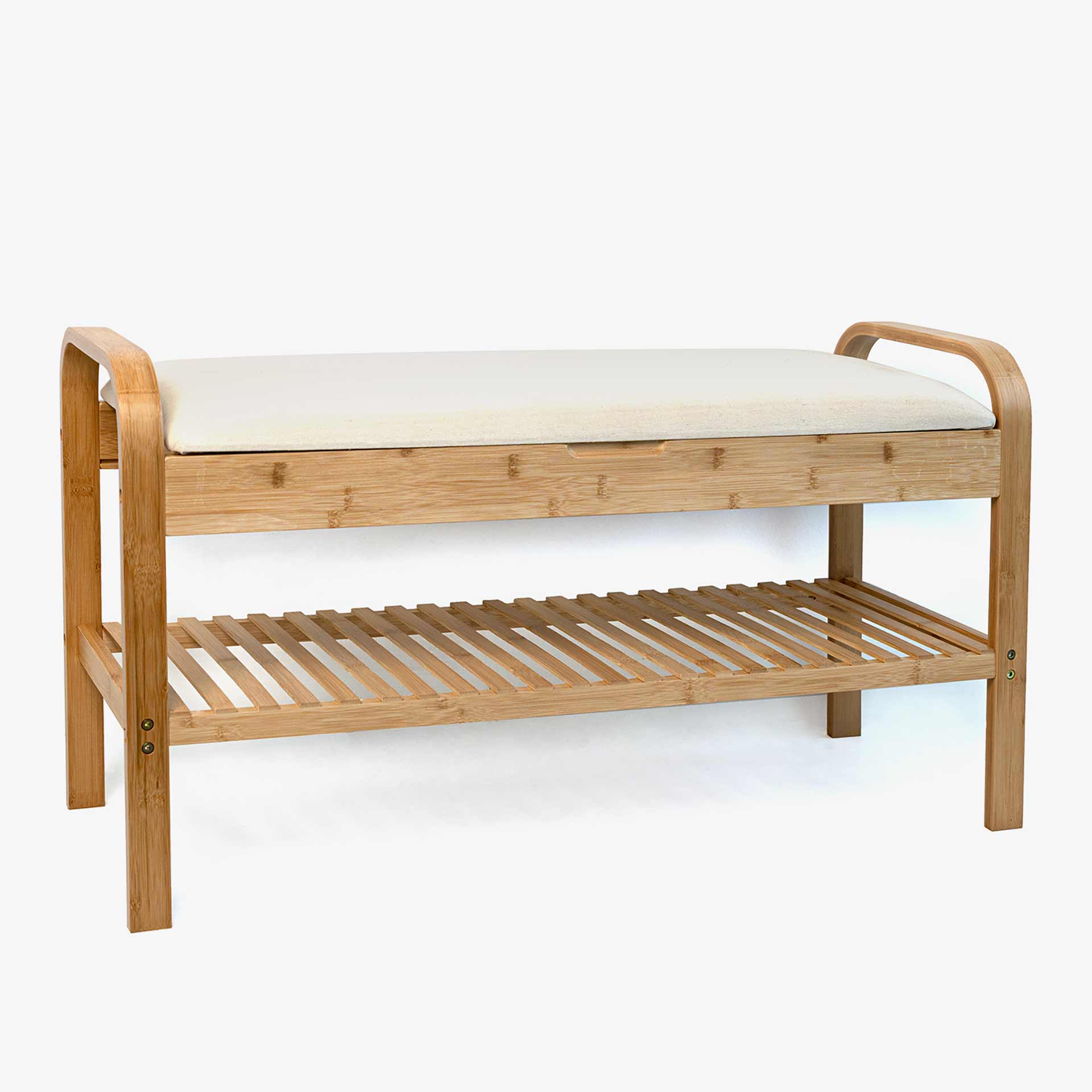 Banco zapatero blanco 90x33x50 Bambu