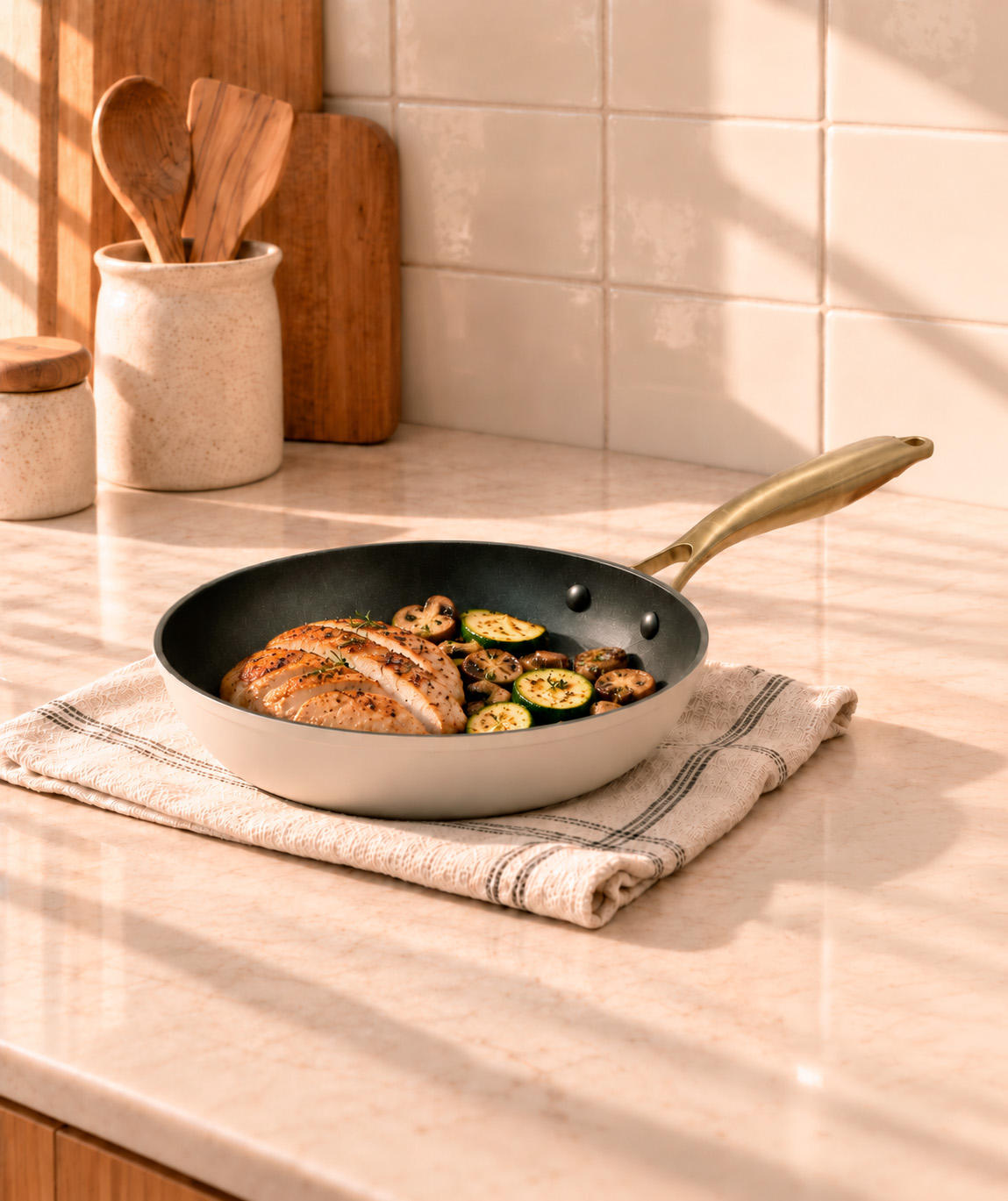 Sart&eacute;n gris claro de aluminio forjado Bruma 28cm