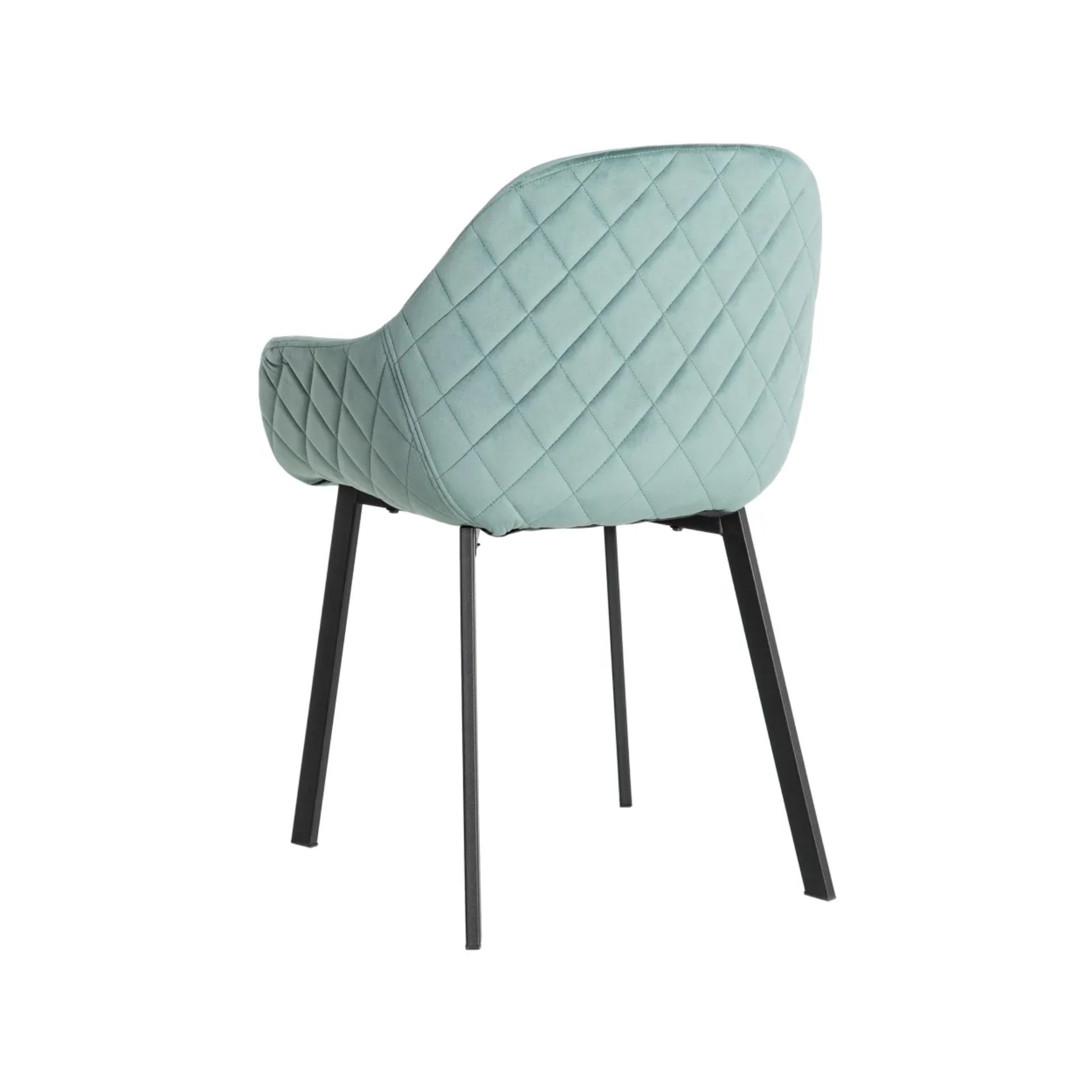 Set de 2 sillas de comedor con reposabrazos velvet verde agua Diana 57,5x53x84,5cm