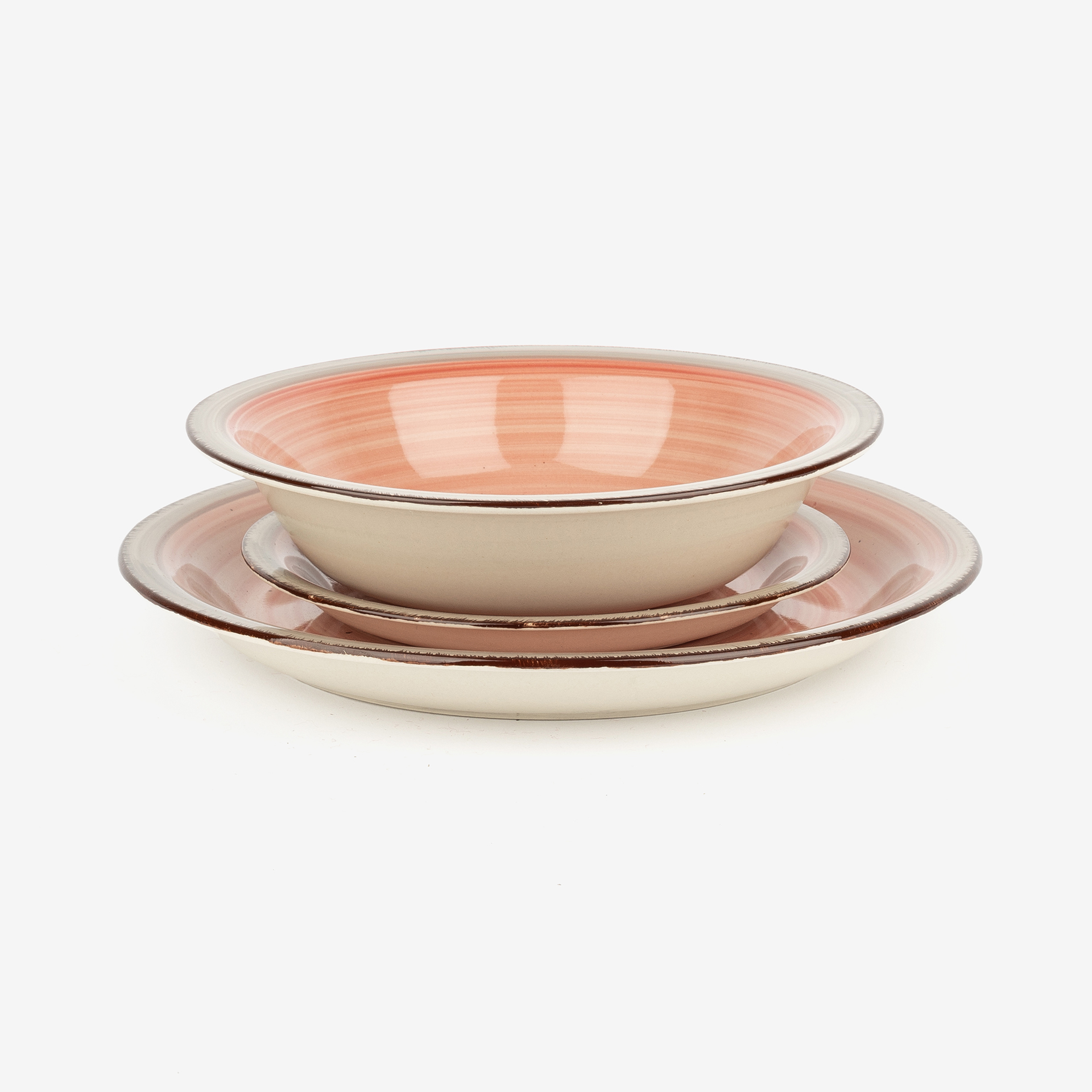 Vajilla de porcelana de 18 piezas rosa Juliett