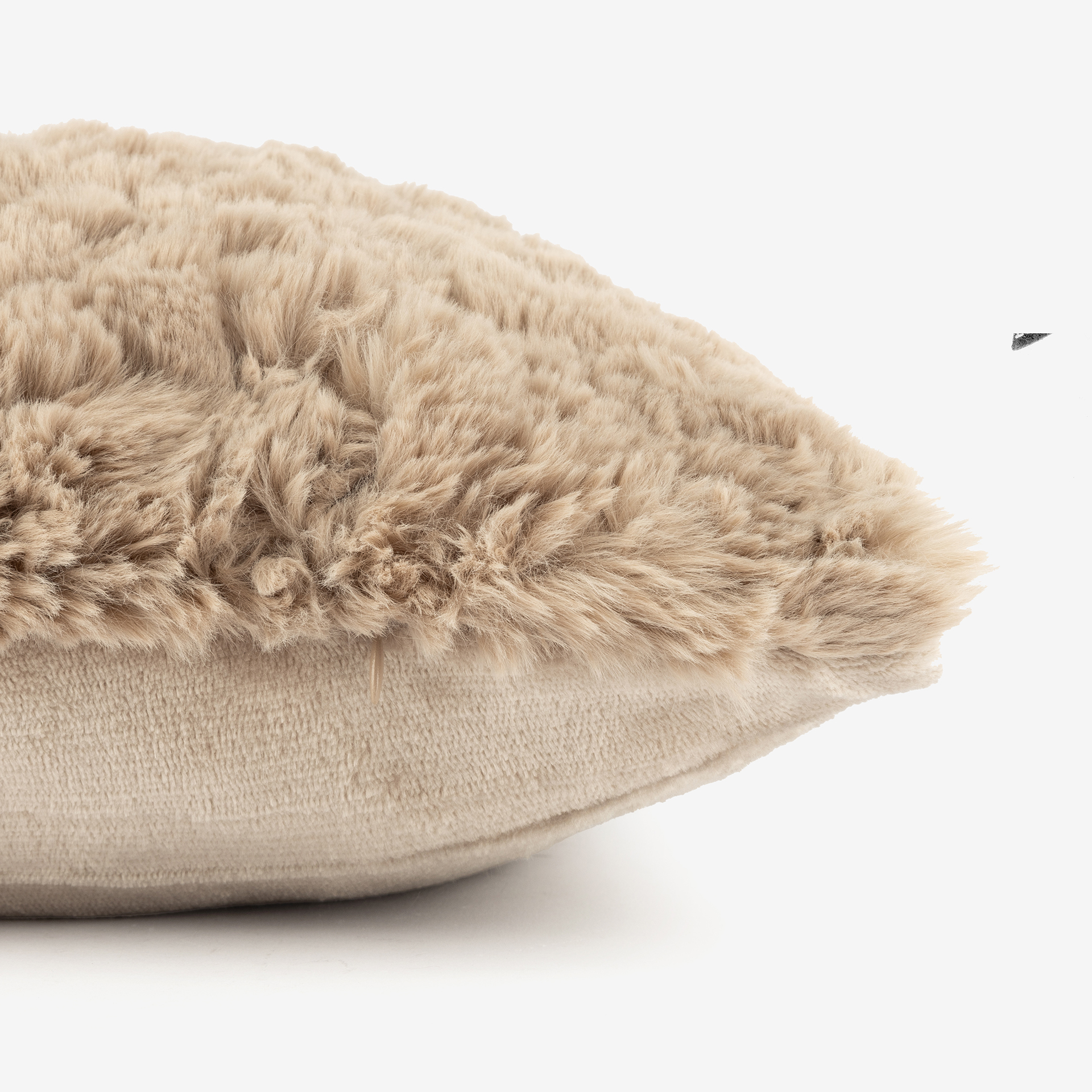 Funda de cojín de pelo beige 45x45cm