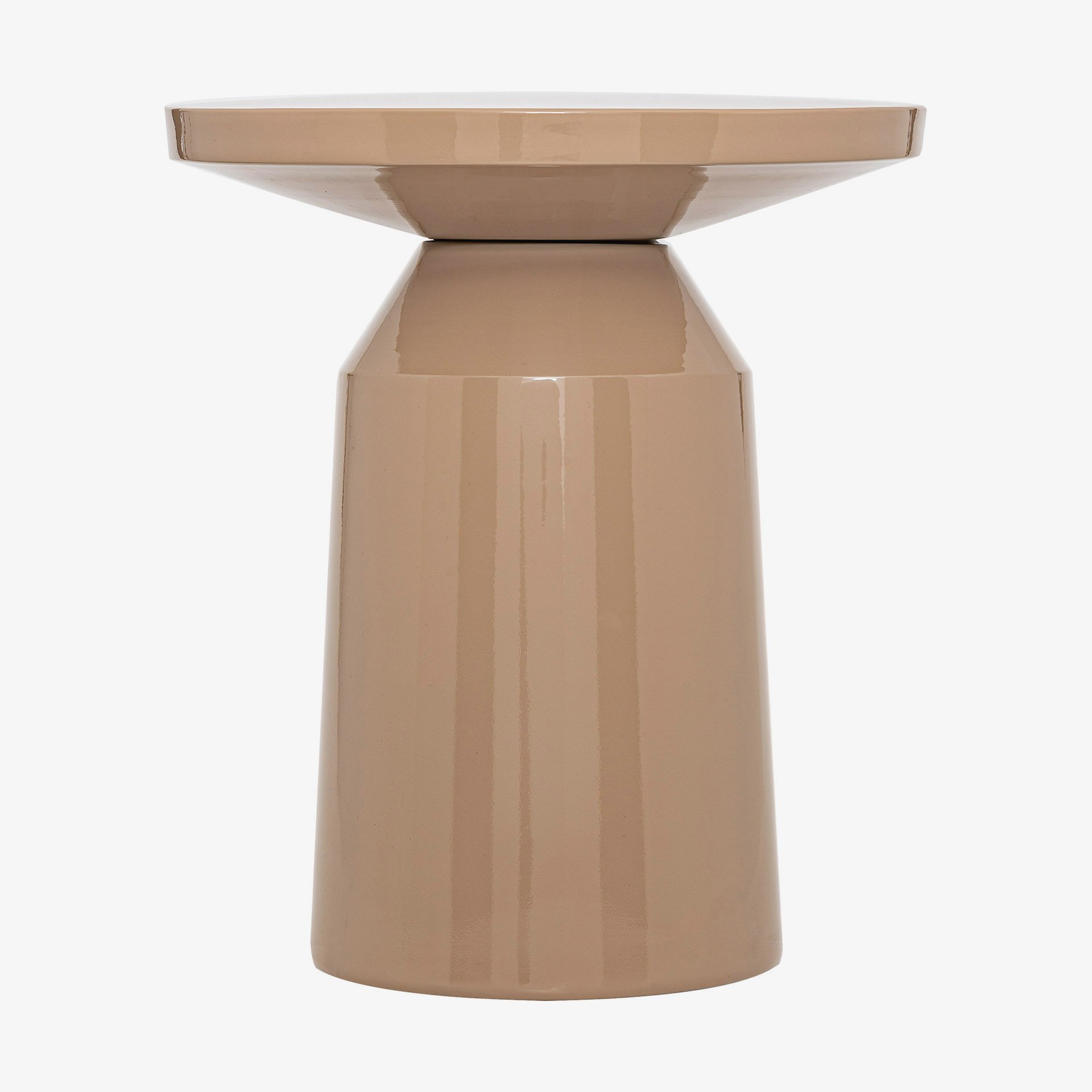 Mesa auxiliar de metal beige Totem &Oslash;38cm