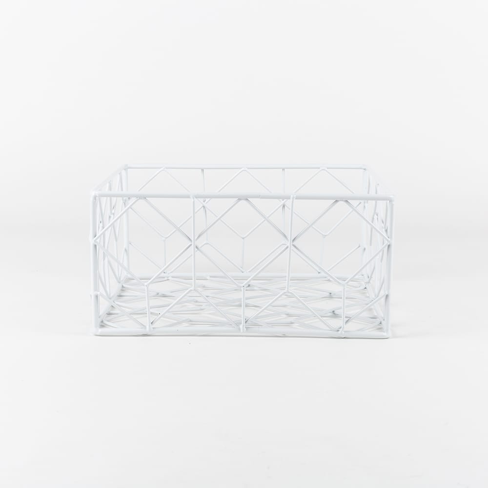 Frutero cuadrado Net color blanco 20x20x9cm