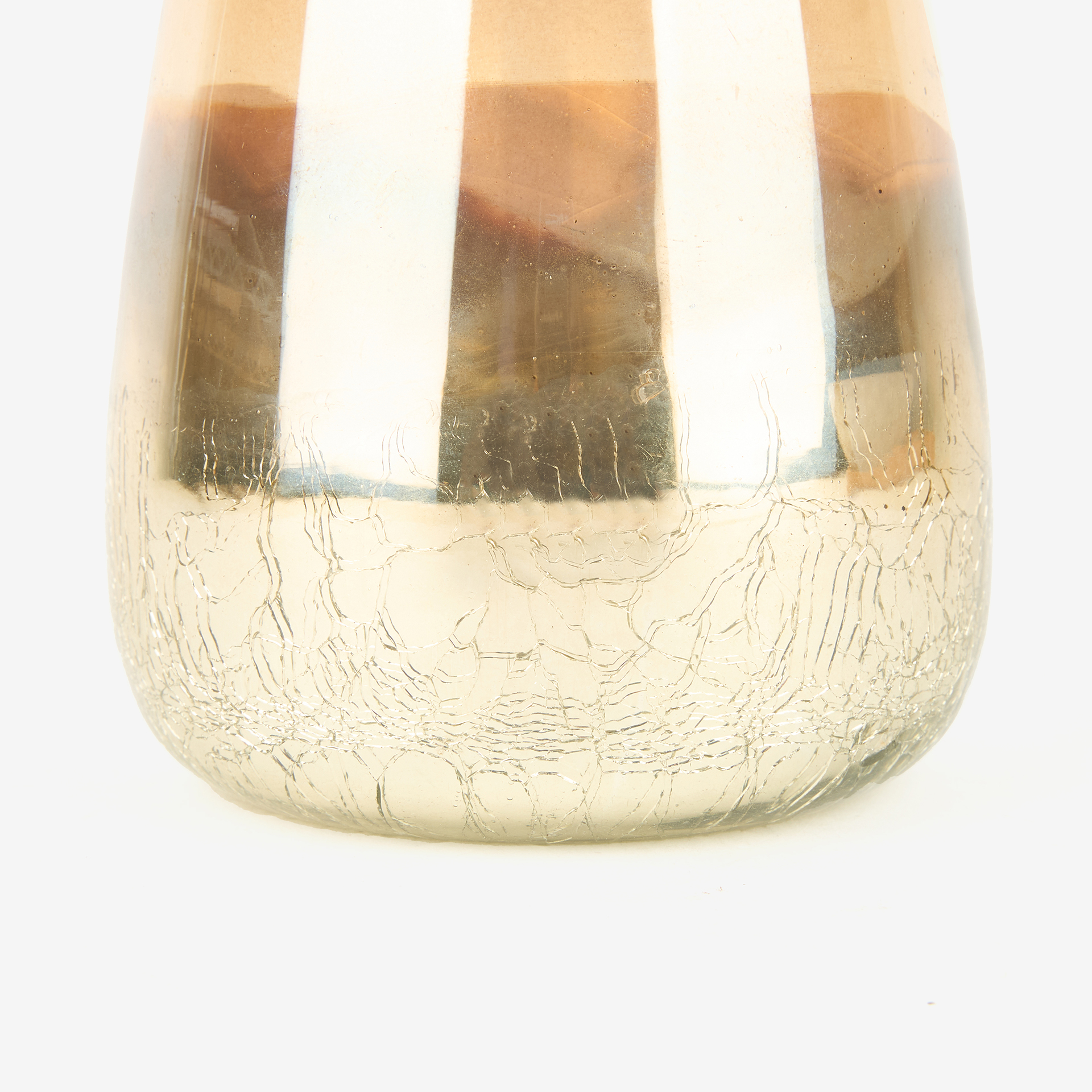 Portavelas dorado de cristal Ø11x14cm