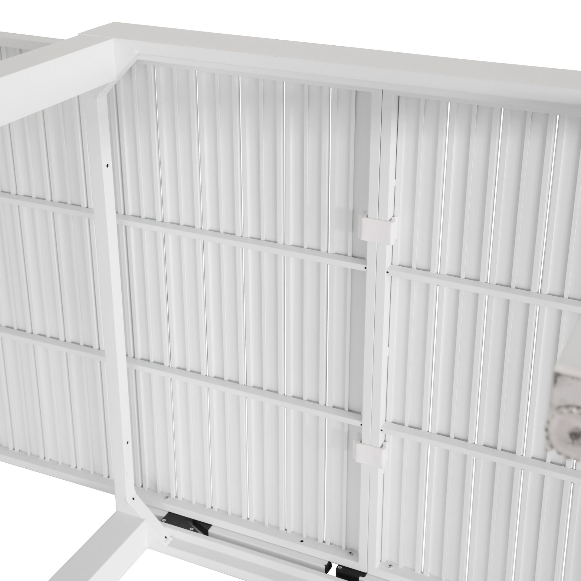 Mesa de jard&iacute;n extensible de aluminio blanca Nijar 90/180x90x76cm