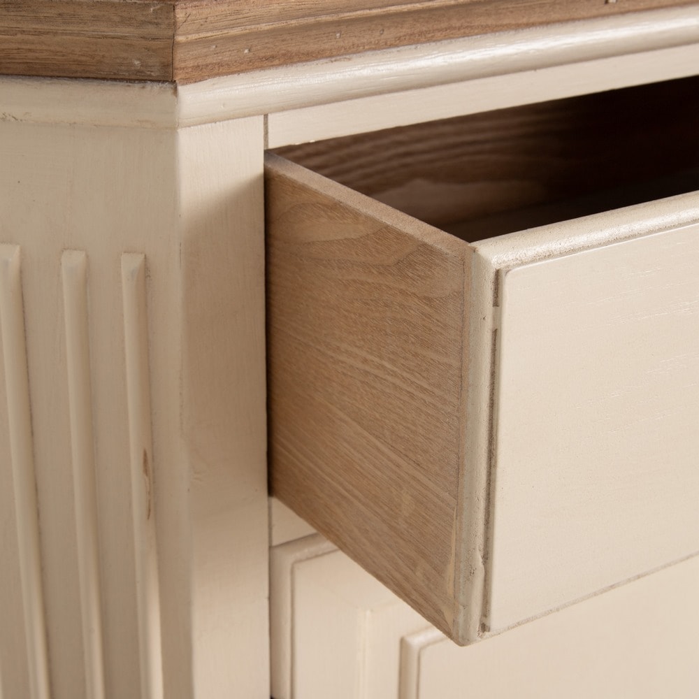 Estanter&iacute;a de madera de paulownia crema Everly 147x39x194cm