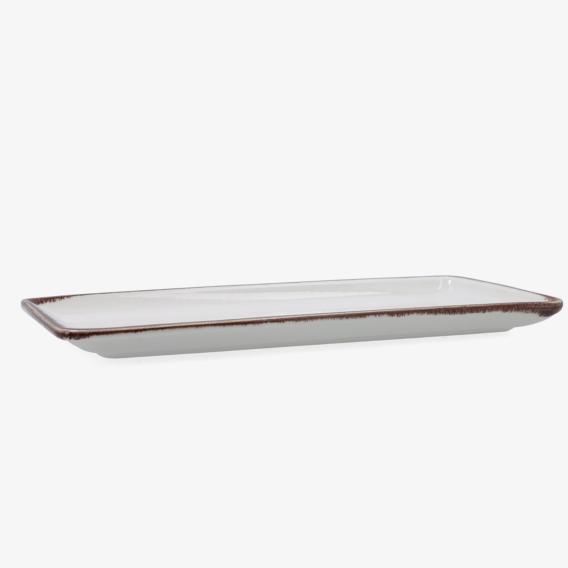 Bandeja rectangular blanca de porcelana Pietra 34x16cm