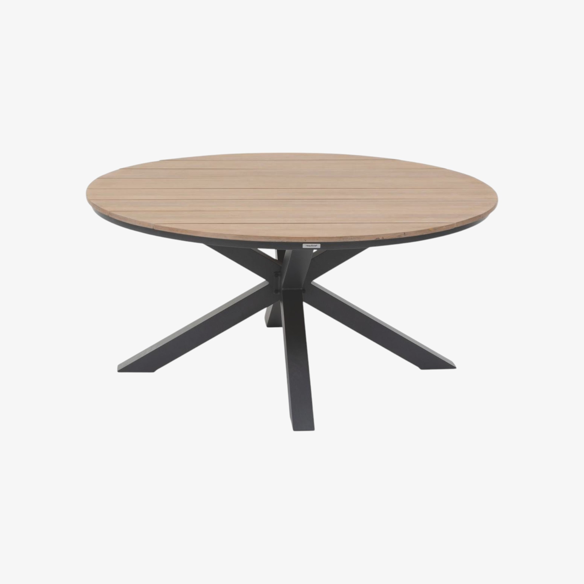 Mesa de jard&iacute;n de madera de acacia y aluminio Roat&aacute;n &Oslash;112x76cm