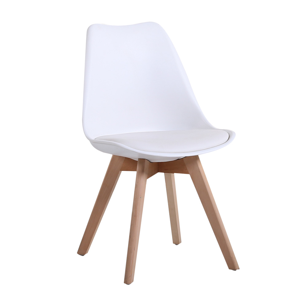 Silla de comedor blanca acolchada Leisure 50x47x81cm