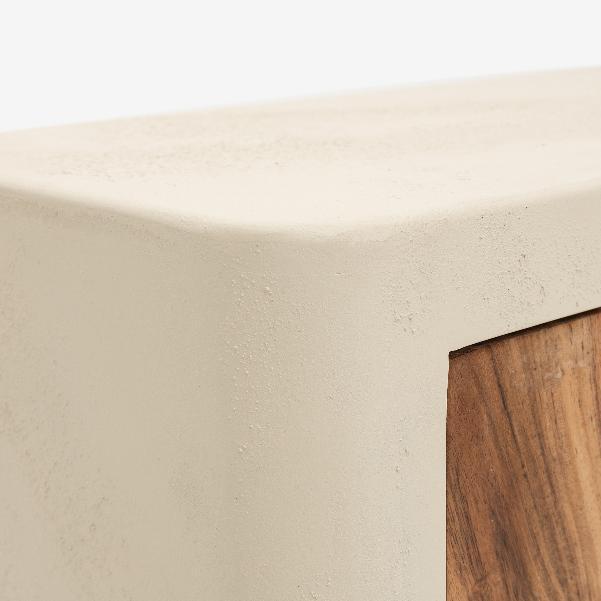 Mueble de TV de madera de acacia y microcemento Kurli 145x35x51cm Clau&Chloe