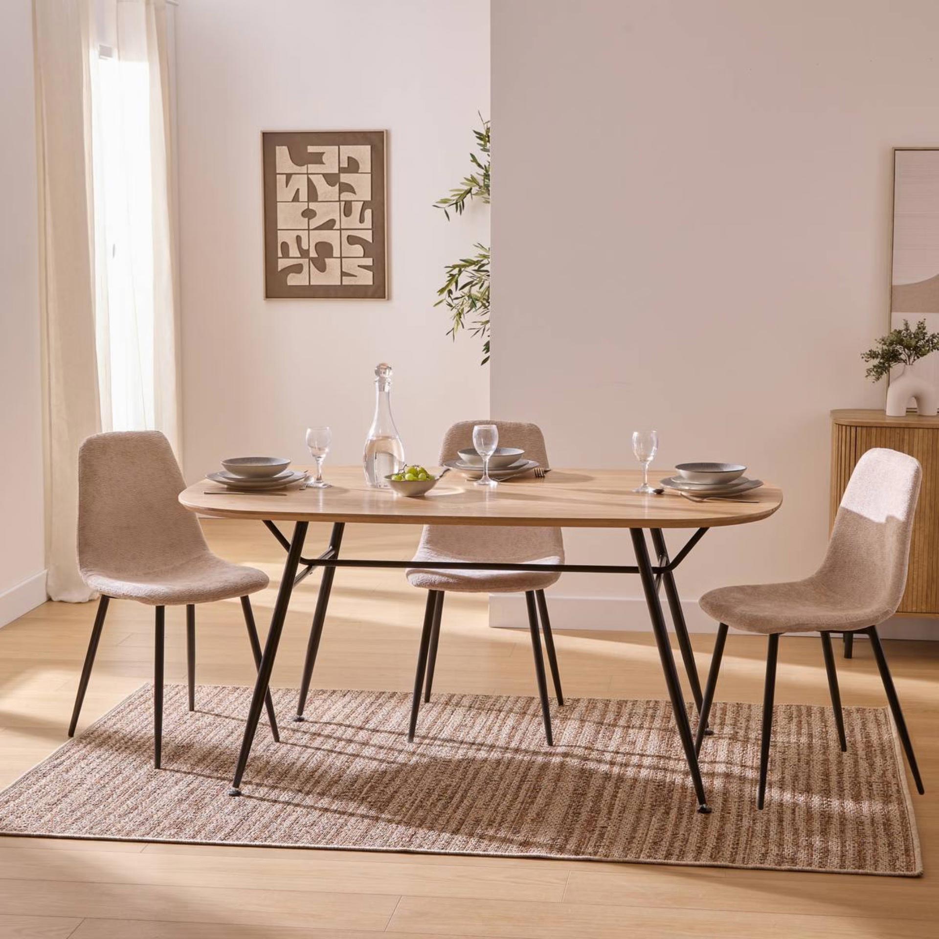 Mesa de comedor de madera 160x90cm 