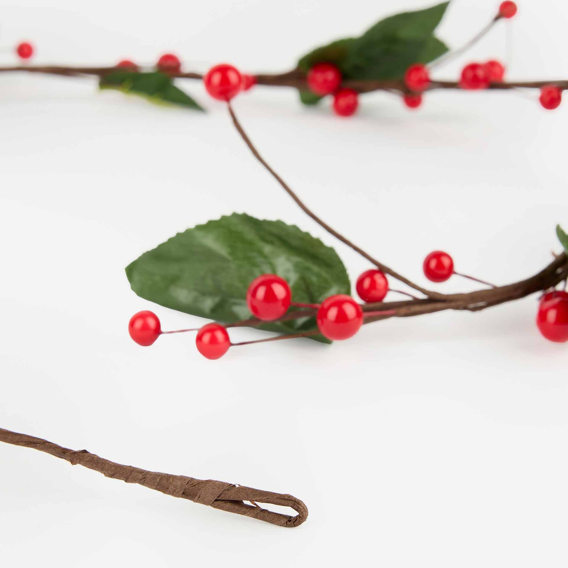 Guirnalda decorativa de bayas rojas 120cm
