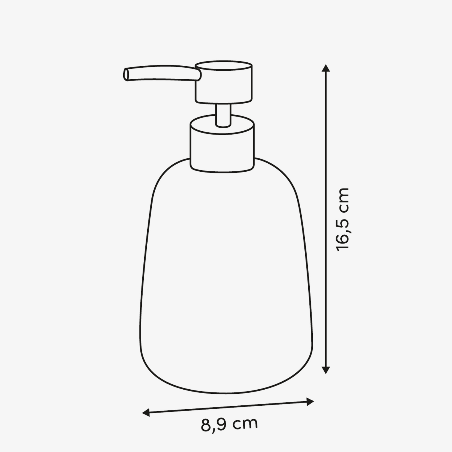 Dispensador de jab&oacute;n Doria de vidrio marr&oacute;n 400ml &Oslash;8,9x16,5cm