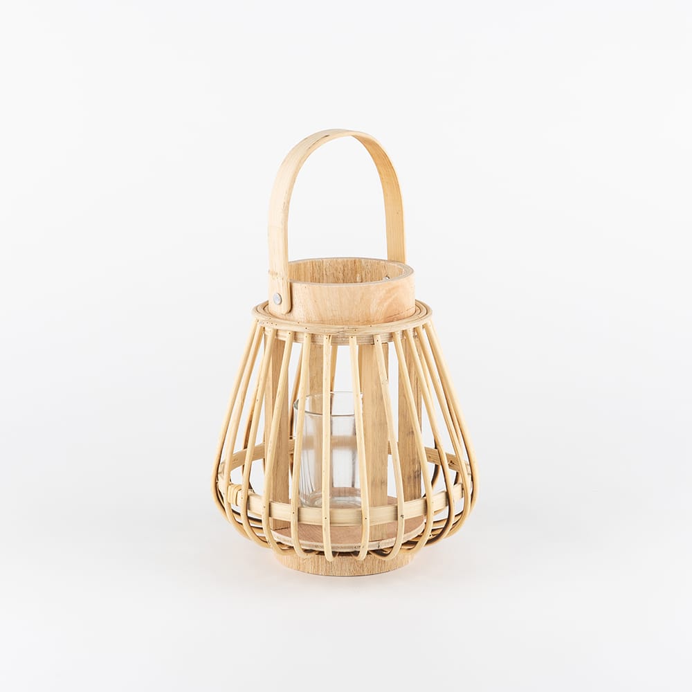 Farol redondo de bamb&uacute; &Oslash;15x16cm