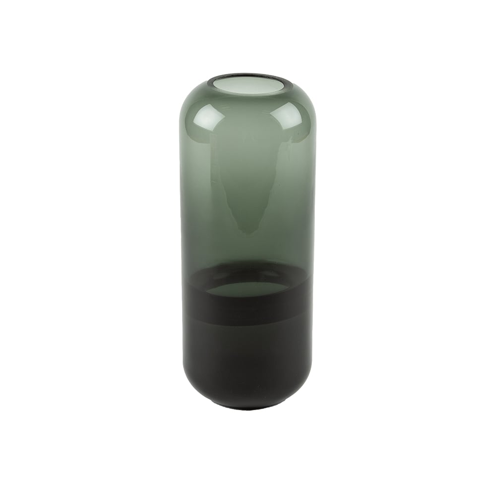 Jarrón de vidrio tintado gris Bottle 25cm