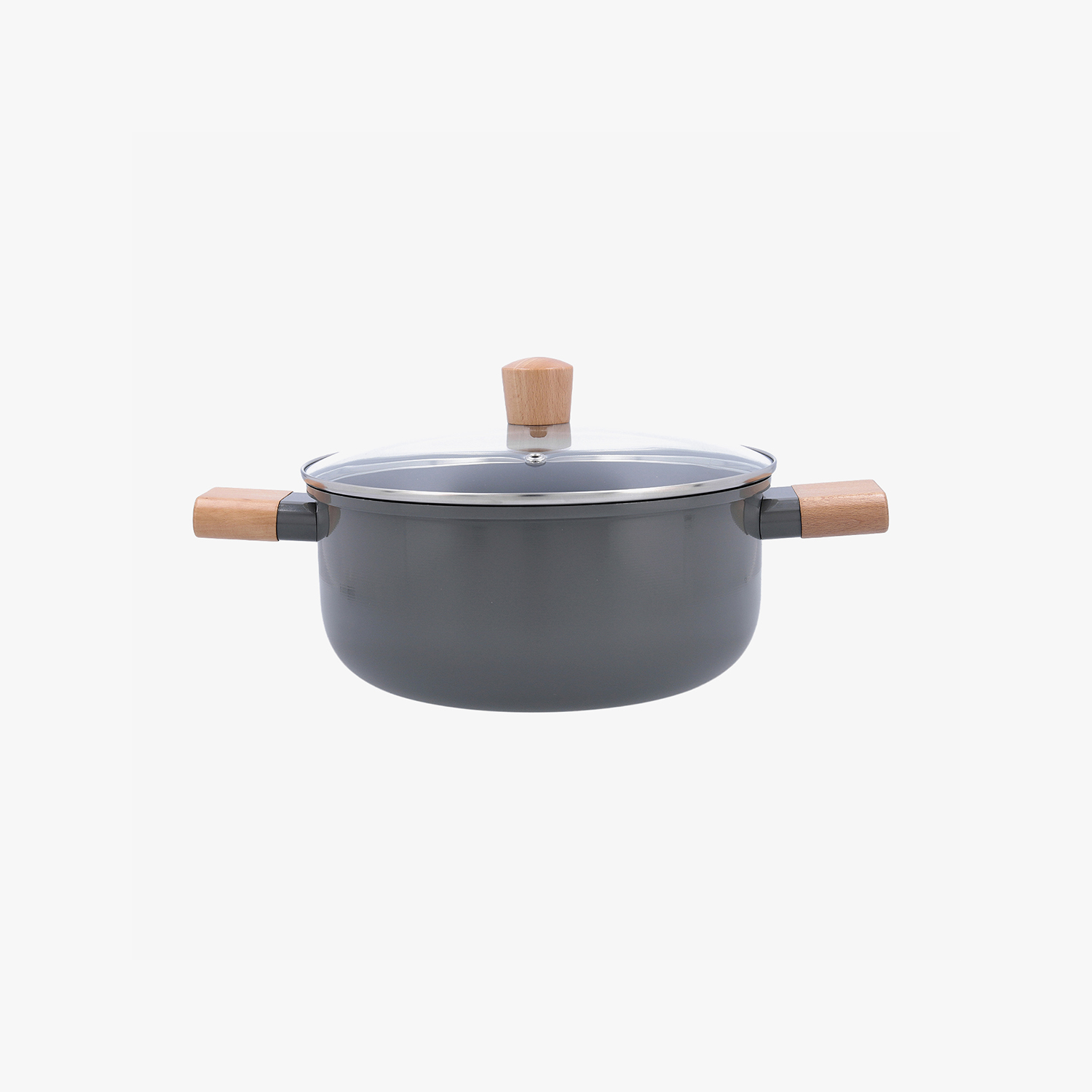 Cacerola con tapa de aluminio gris Mia &Oslash;24cm