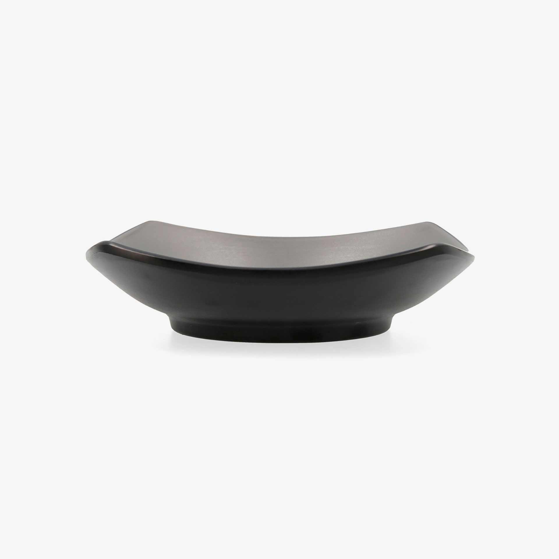 Bol cuadrado de melamina gris y negro Gio 15cm