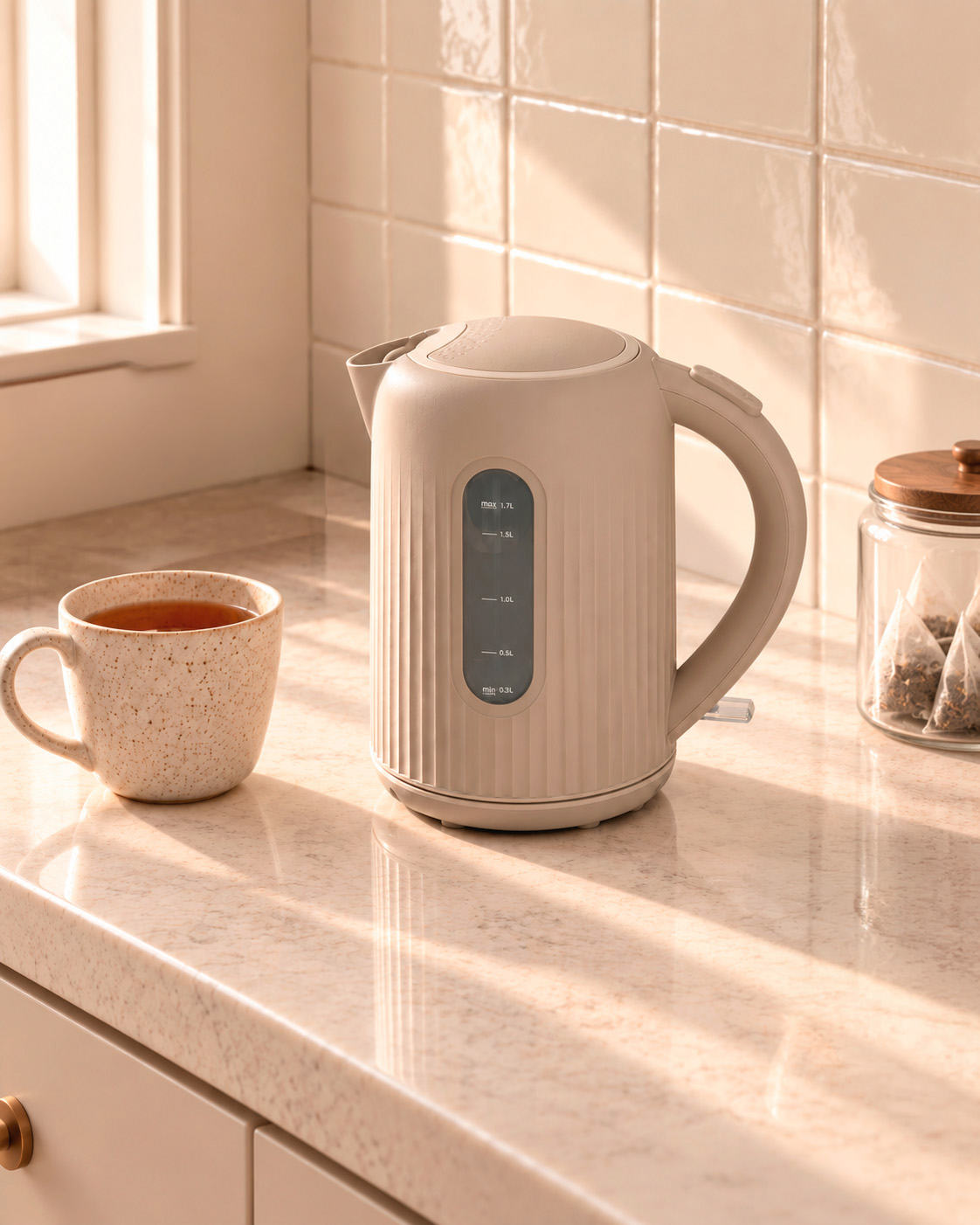 Hervidor inal&aacute;mbrico beige Bruma 1,7L