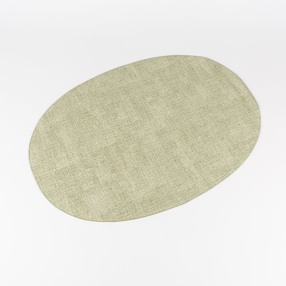 Mantel individual oval reversible verde Tiffany 48x33cm