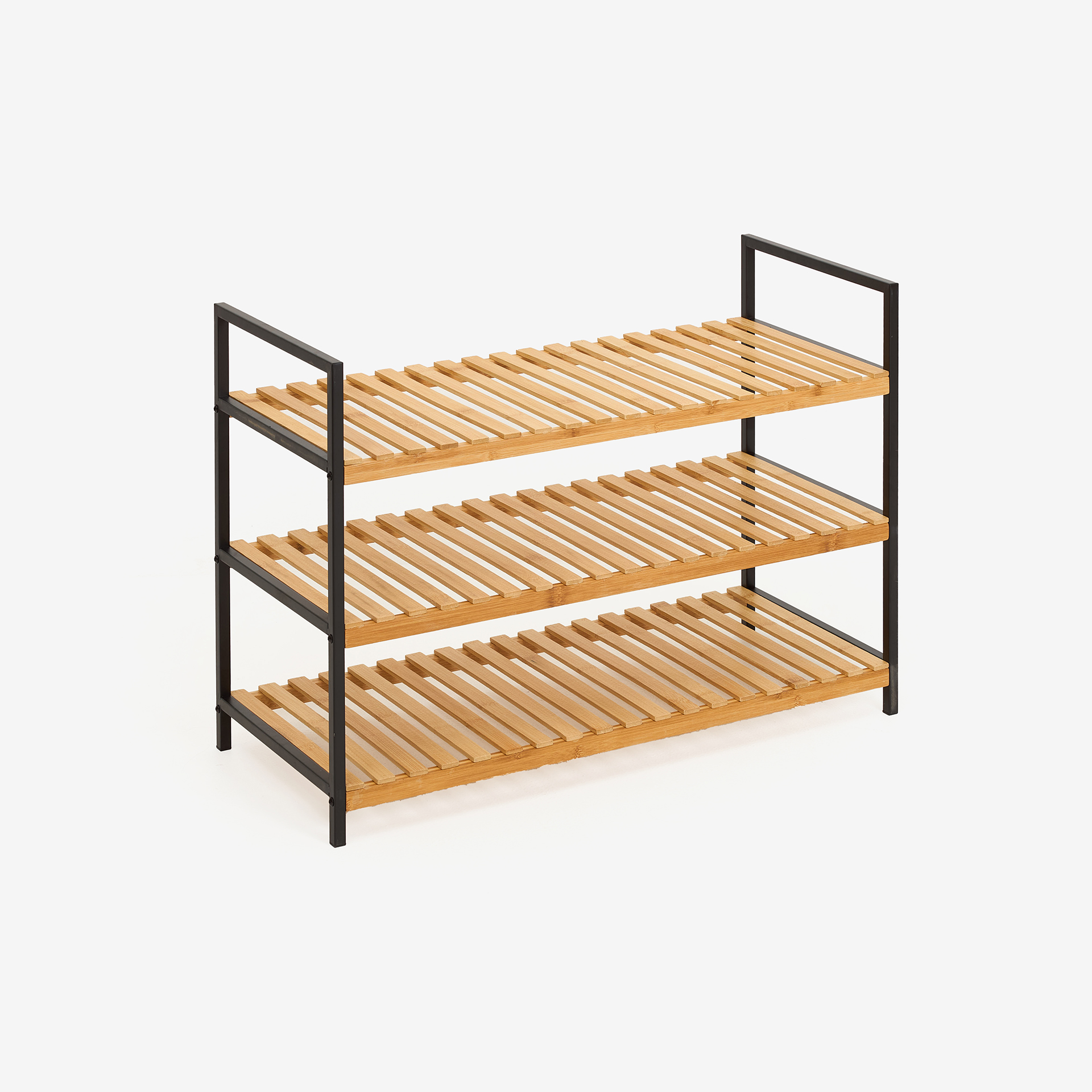 Zapatero de bambú con 3 estantes Kabil 70x33x48cm