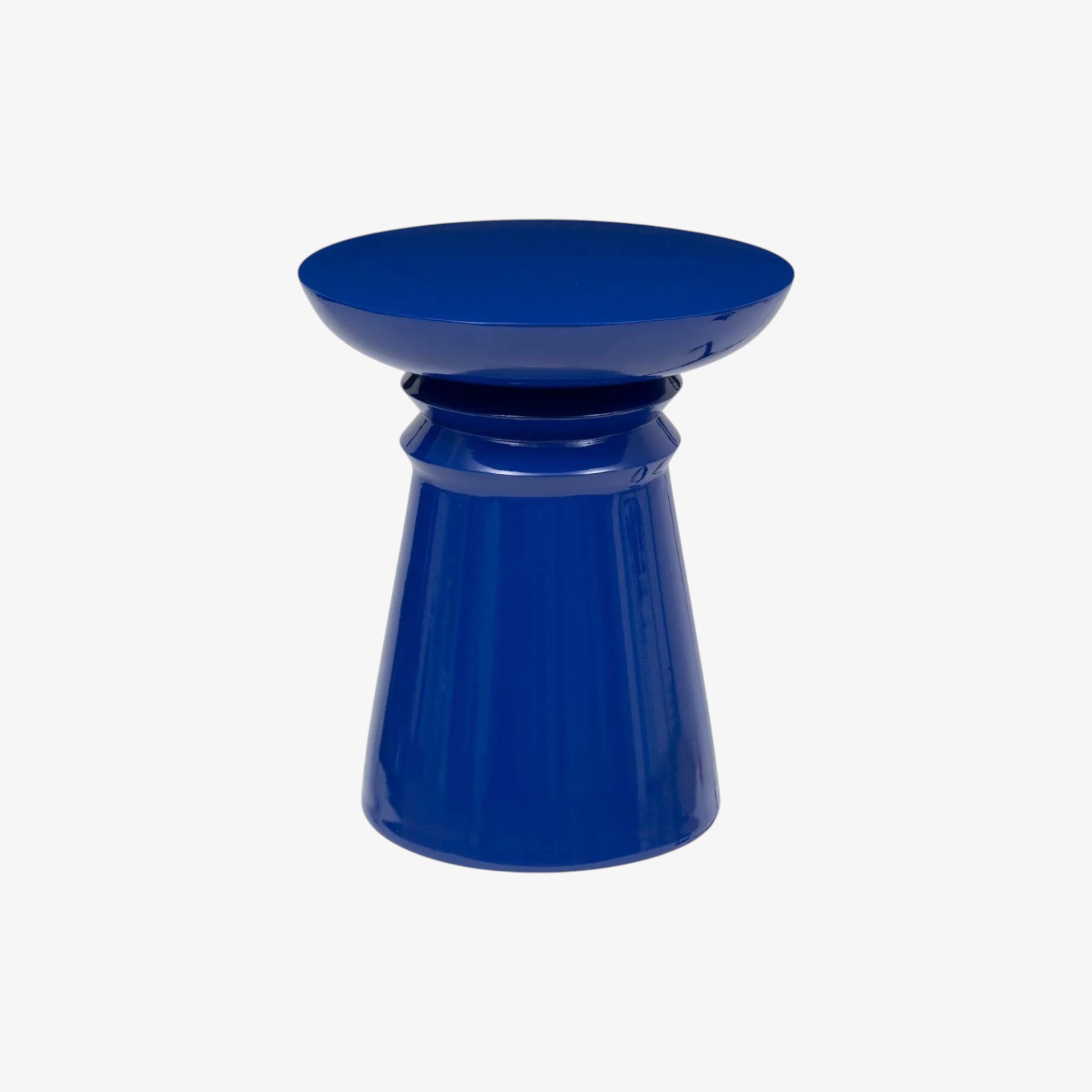 Mesa auxiliar de metal azul T&oacute;tem &Oslash;38x43cm