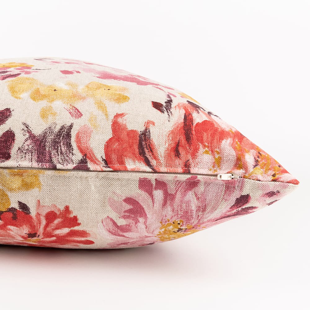 Funda de coj&iacute;n granate floral Cezzane 45x45cm